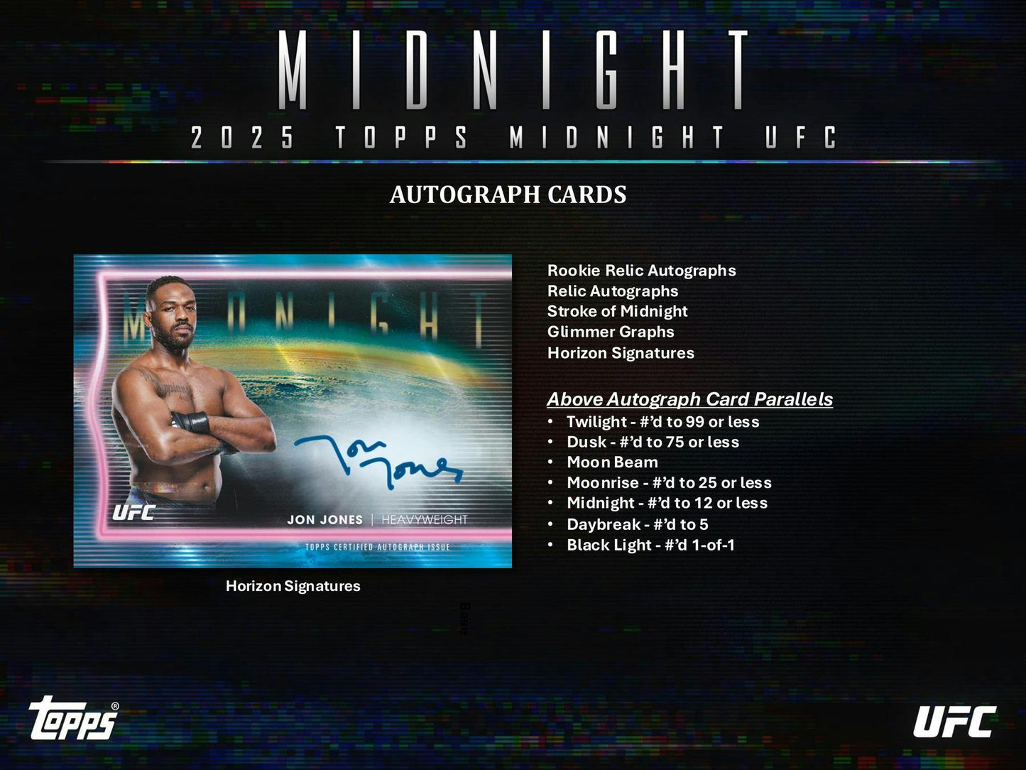 2025 Topps Midnight UFC Hobby Box | Columbia Sports Cards - Columbia Hobby - Sports Card Boxes - Toploaders - Card Savers