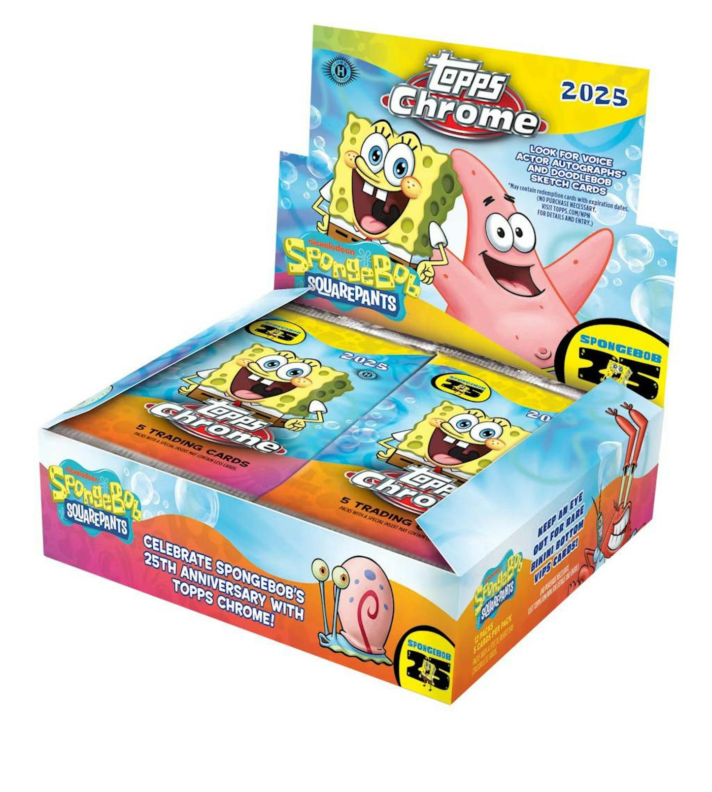 2025 Topps SpongeBob Chrome 25th Anniversary Hobby Box | Columbia Sports Cards - Columbia Hobby - Sports Card Boxes - Toploaders - Card Savers