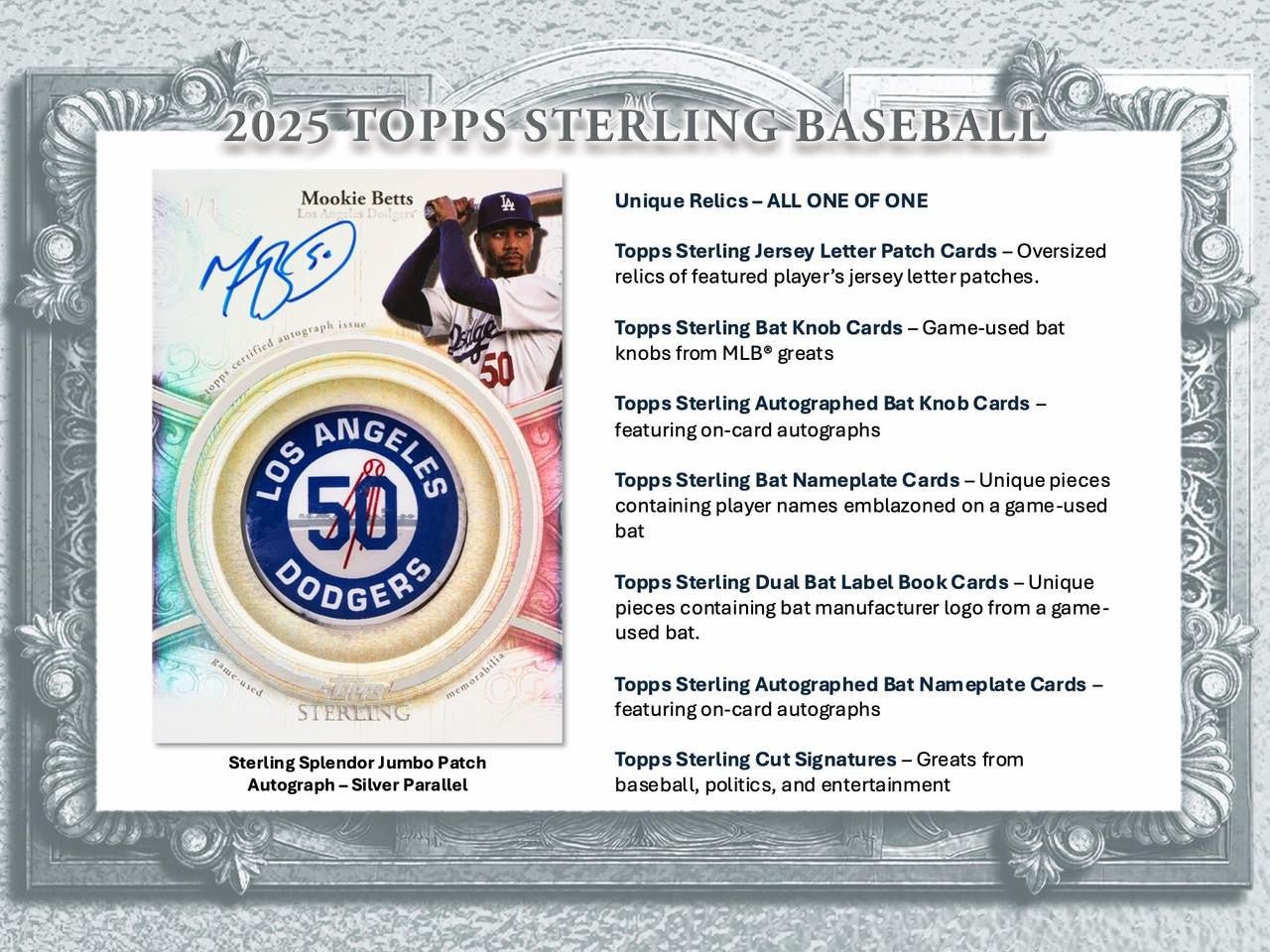 2025 Topps Sterling Baseball Hobby Box - Columbia Hobby - Sports Card Boxes - Toploaders - Card Savers