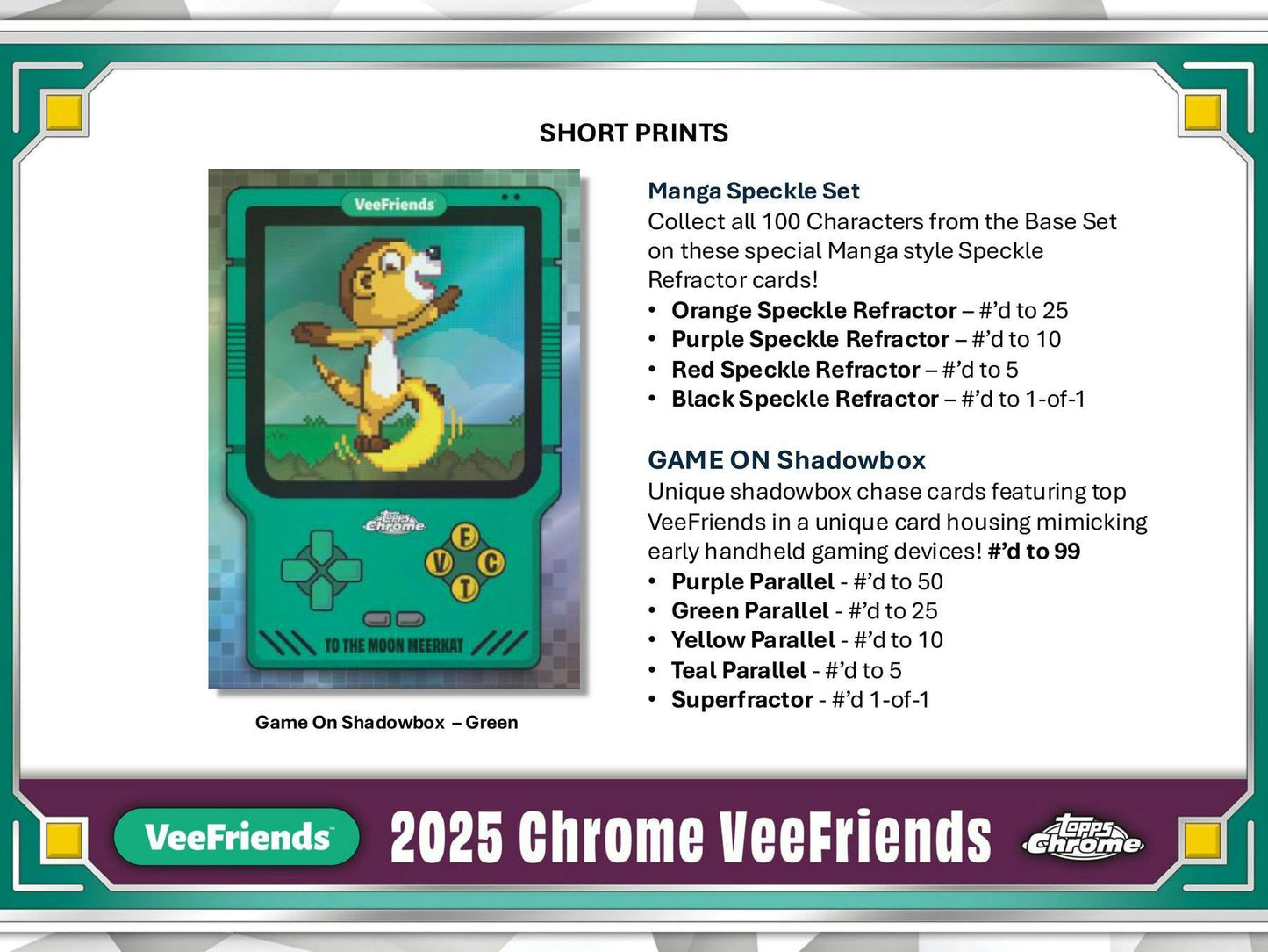 2025 Topps VeeFriends Chrome Hobby Box - Columbia Hobby - Sports Card Boxes - Toploaders - Card Savers