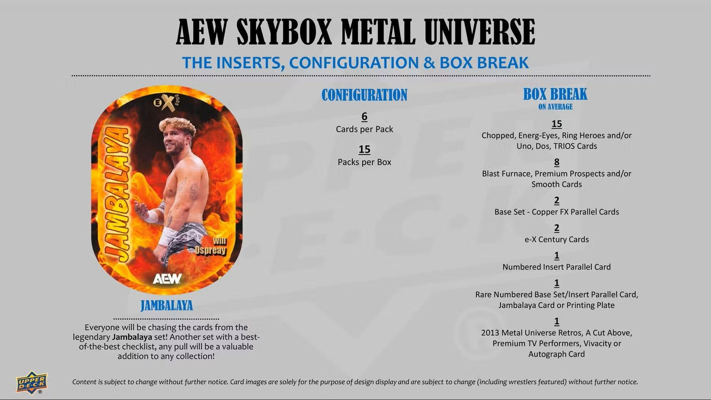 2025 Upper Deck AEW Skybox Metal Universe Wrestling Hobby Box - Columbia Hobby - Sports Card Boxes - Toploaders - Card Savers