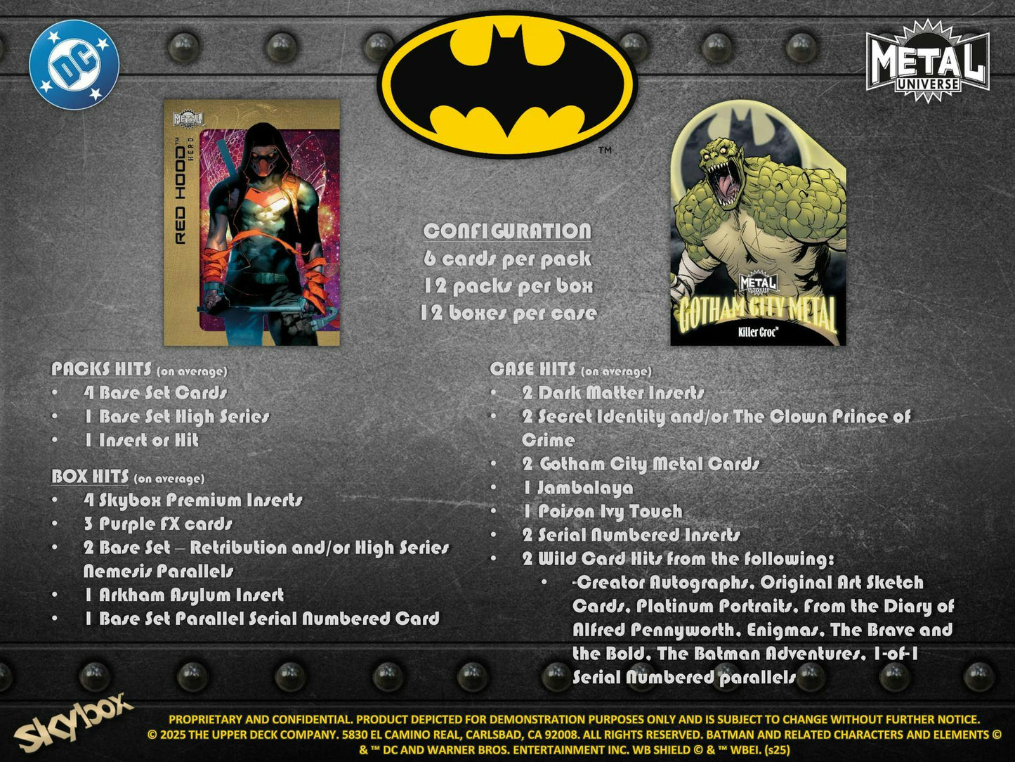 2025 Upper Deck Skybox Metal Universe Batman Hobby Box | Columbia Sports Cards - Columbia Sports Cards