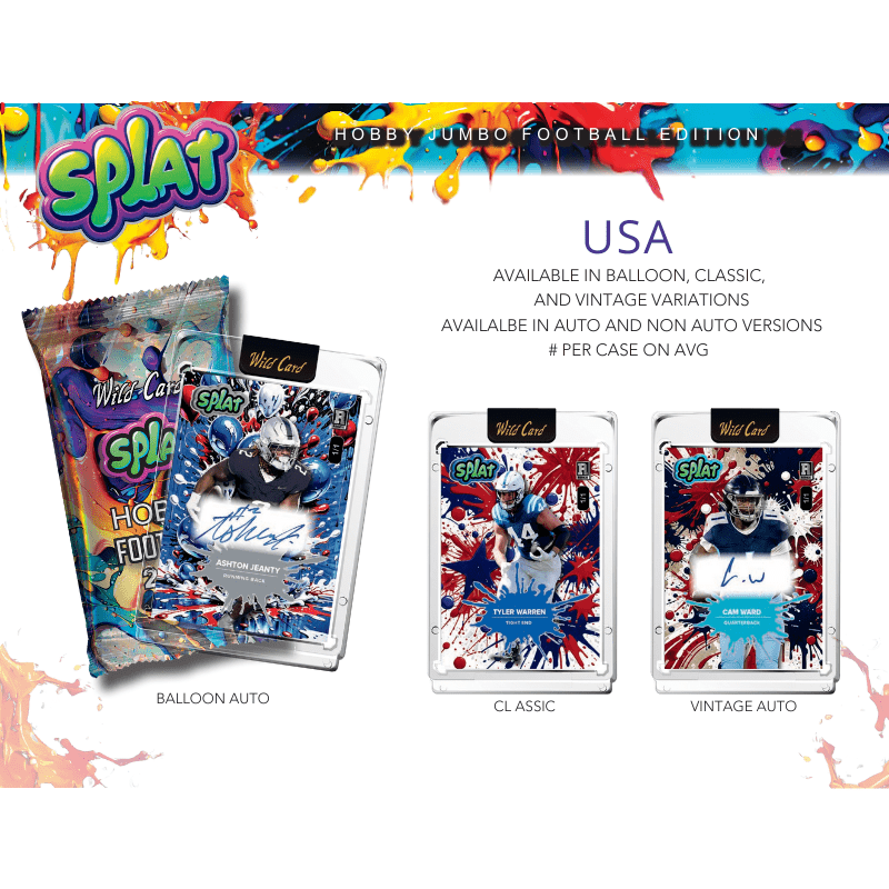 2025 Wild Card Splat Pro - Look Football Hobby Box | Columbia Sports Cards - Columbia Hobby - Sports Card Boxes - Toploaders - Card Savers