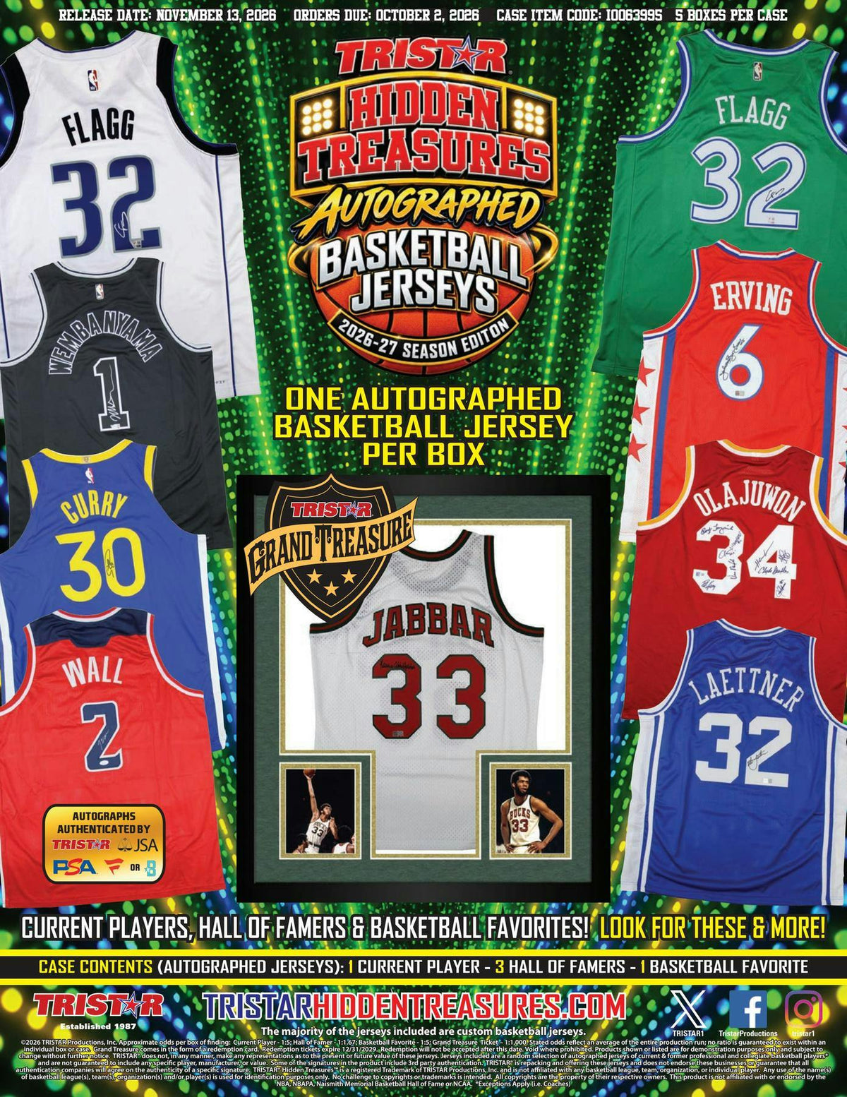 2026/27 TriStar Hidden Treasures Autographed Basketball Jerseys Season Edition Hobby Box sell sheet 1