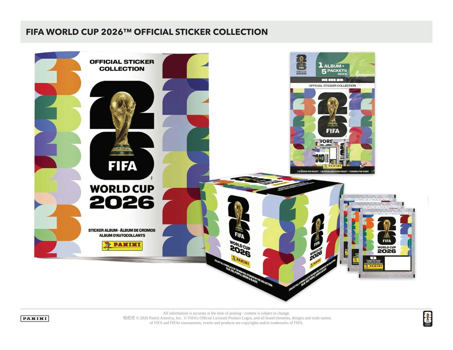 2026 Panini FIFA World Cup Soccer Sticker Box (50 Packs) – U.S. Version | Columbia Sports Cards - Columbia Hobby - Sports Card Boxes - Toploaders - Card Savers