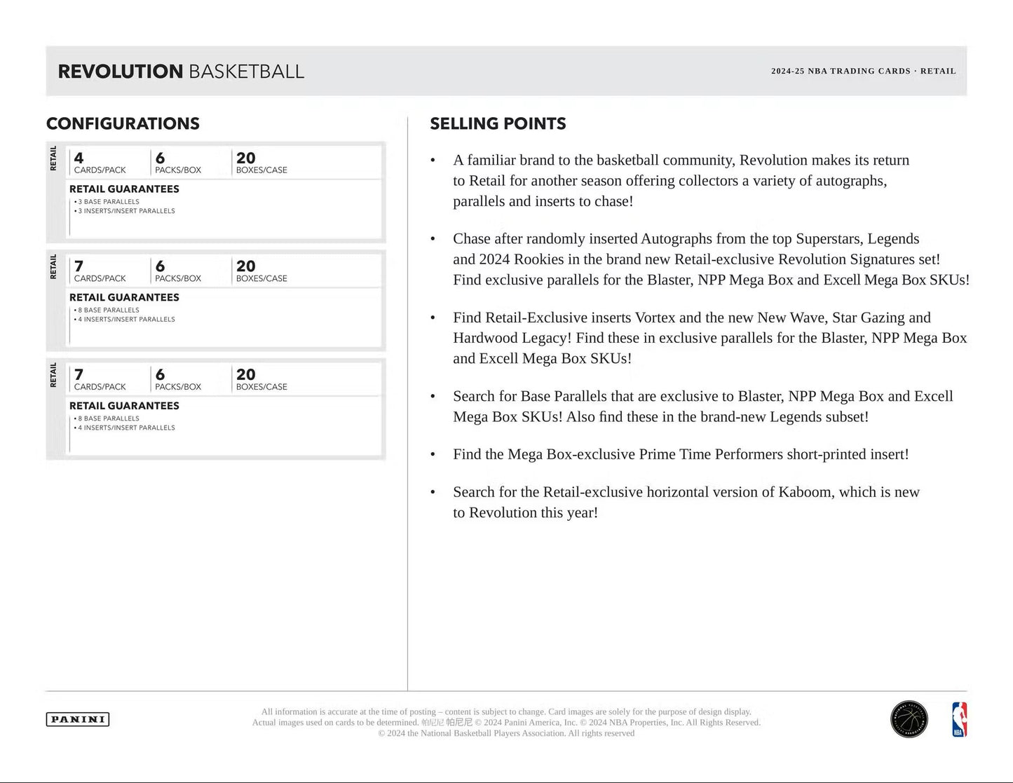 2024-25 Panini Revolution Basketball Mega Box | Columbia Sports Cards