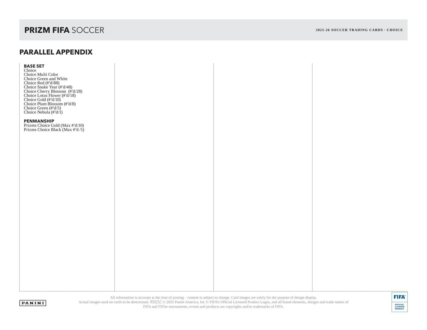 2025/26 Panini Prizm FIFA Soccer Choice Box | Columbia Sports Cards | Columbia Hobby - Sports Card Boxes - Toploaders - Card Savers.