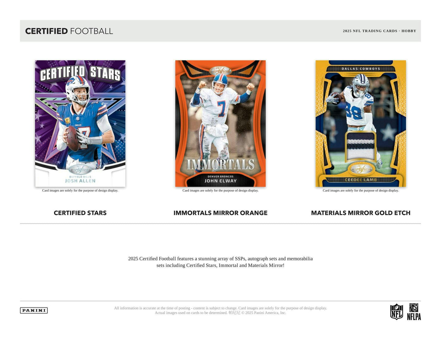 2025 Panini Certified Football Hobby Box | Columbia Sports Cards
