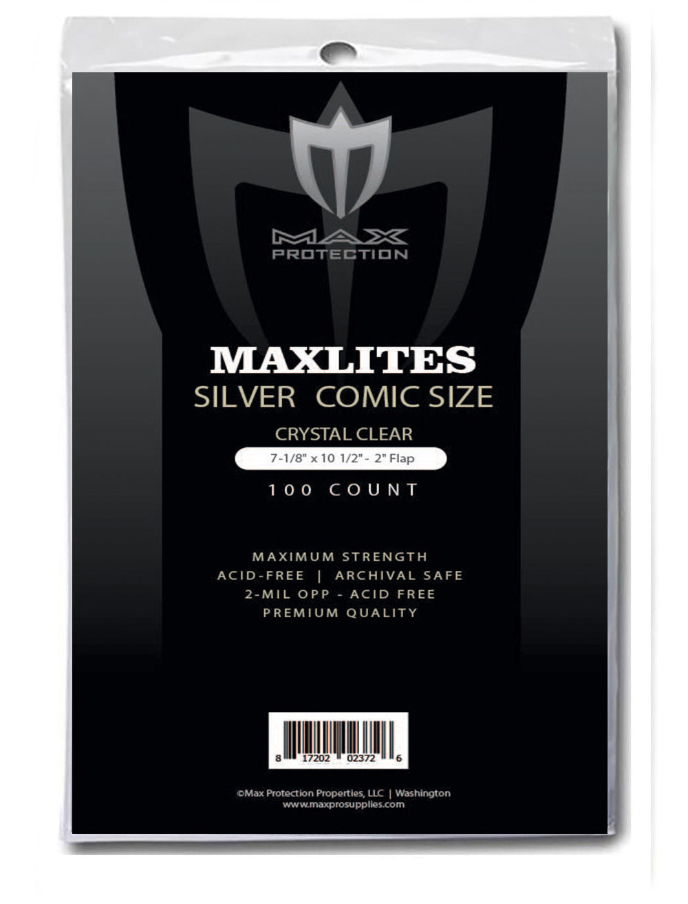 100ct Pack Maxlites 2 Silver Age Comic Bags - 7-1/8x10-1/2"