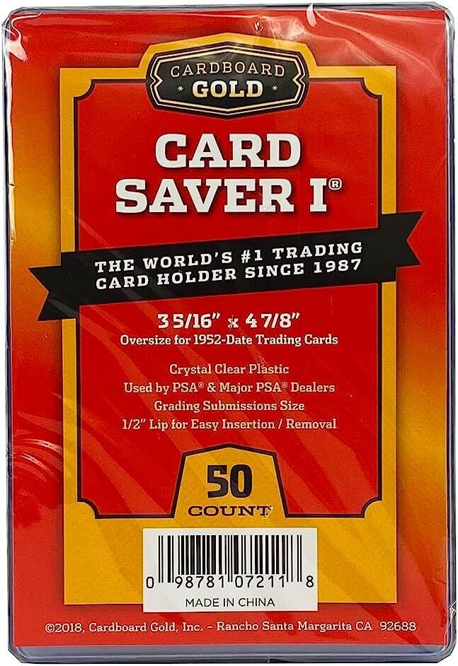 50ct Pack Card Saver 1 - PSA Grading Card Submissions Semi Rigid Holders - Columbia Hobby - Sports Card Boxes - Toploaders - Card Savers