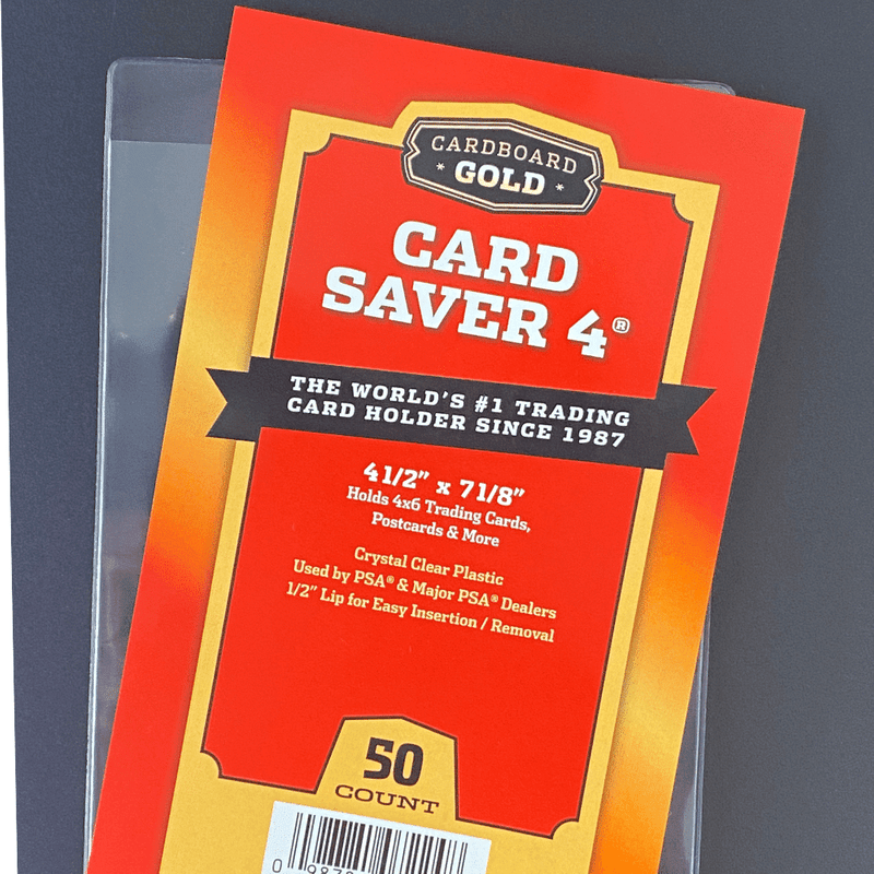50ct Pack Card Saver 4 Semi - Rigid Holder - Cardboard Gold - Columbia Hobby - Sports Card Boxes - Toploaders - Card Savers