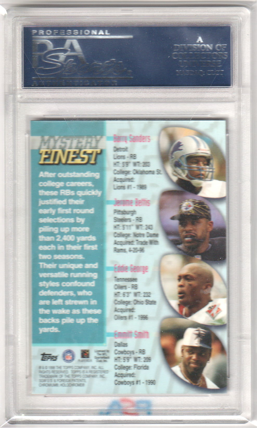 EMMITT SMITH 1998 Topps Mystery Finest #M12 Refractor PSA 10 GEM MINT COWBOYS
