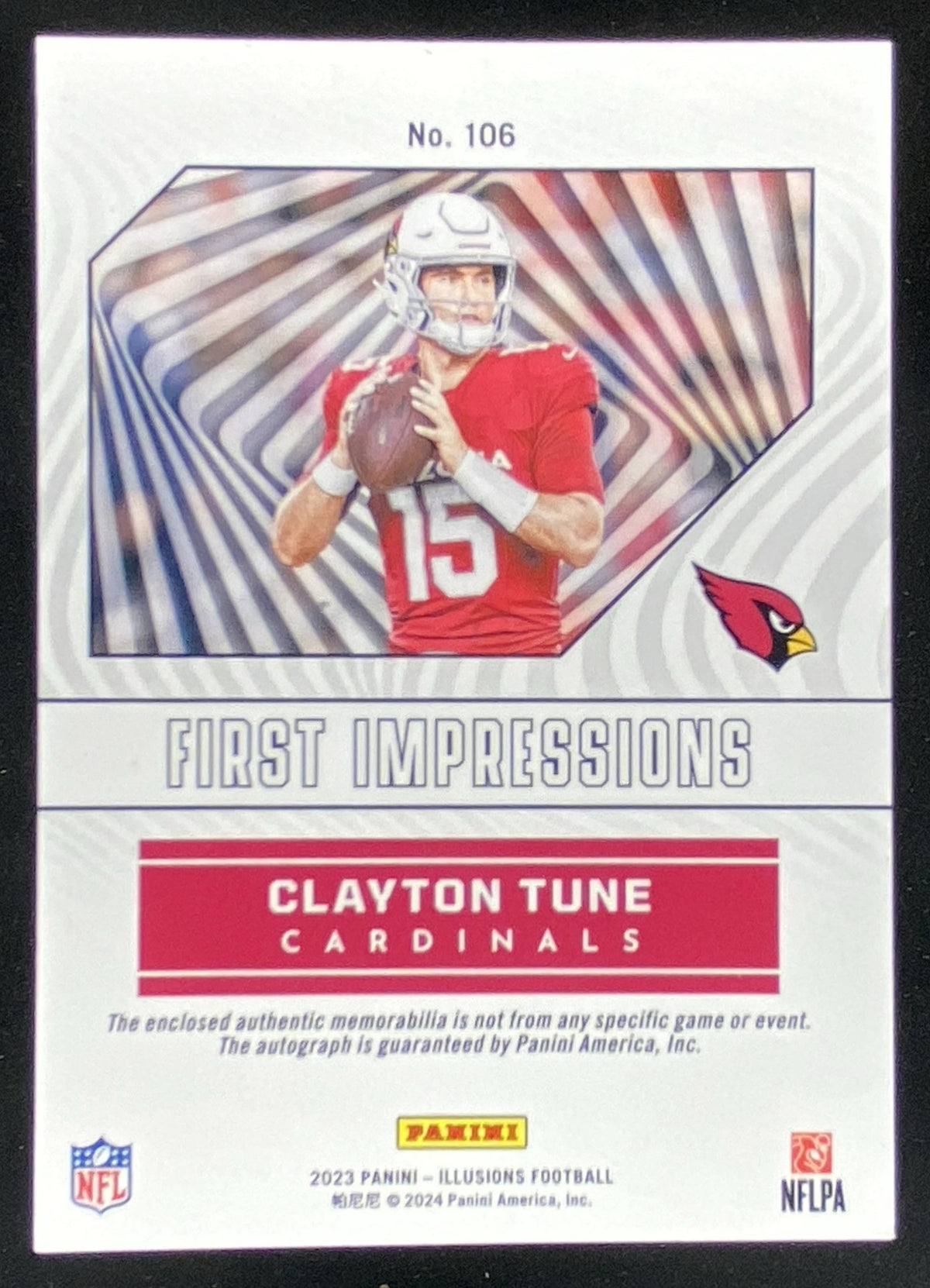 2023 Panini Illusions Clayton Tune #106 trading card