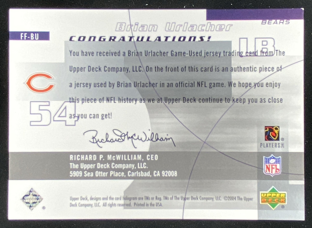 2004 Upper Deck Finite Brian Urlacher #FF-BU trading card