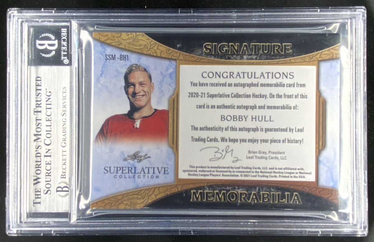 2021 Leaf Superlative Bobby Hull #SSM-BH1 BGS authenticated autograph trading card