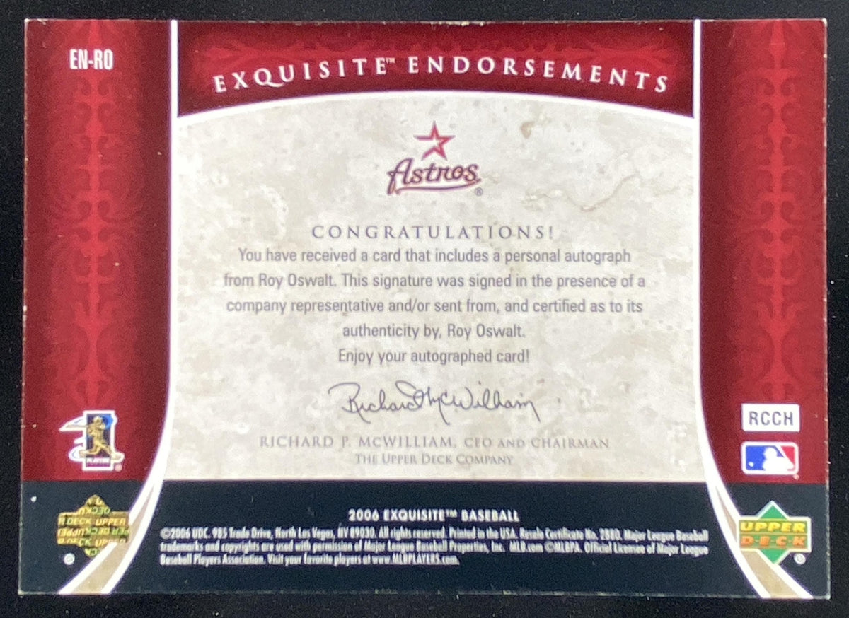 2006 Upper Deck Exquisite Collection Roy Oswalt #EN-RO trading card