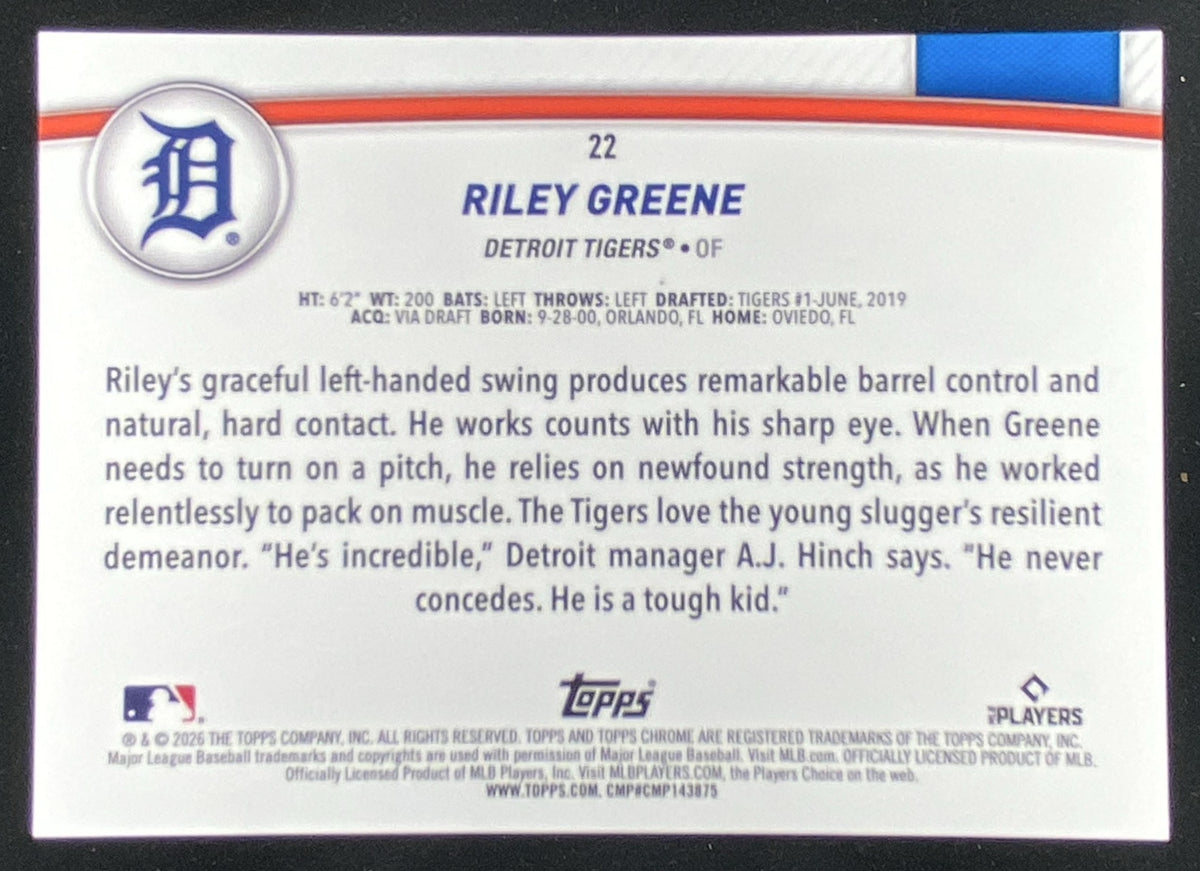 2026 Topps Series 2 Riley Greene #22 trading card