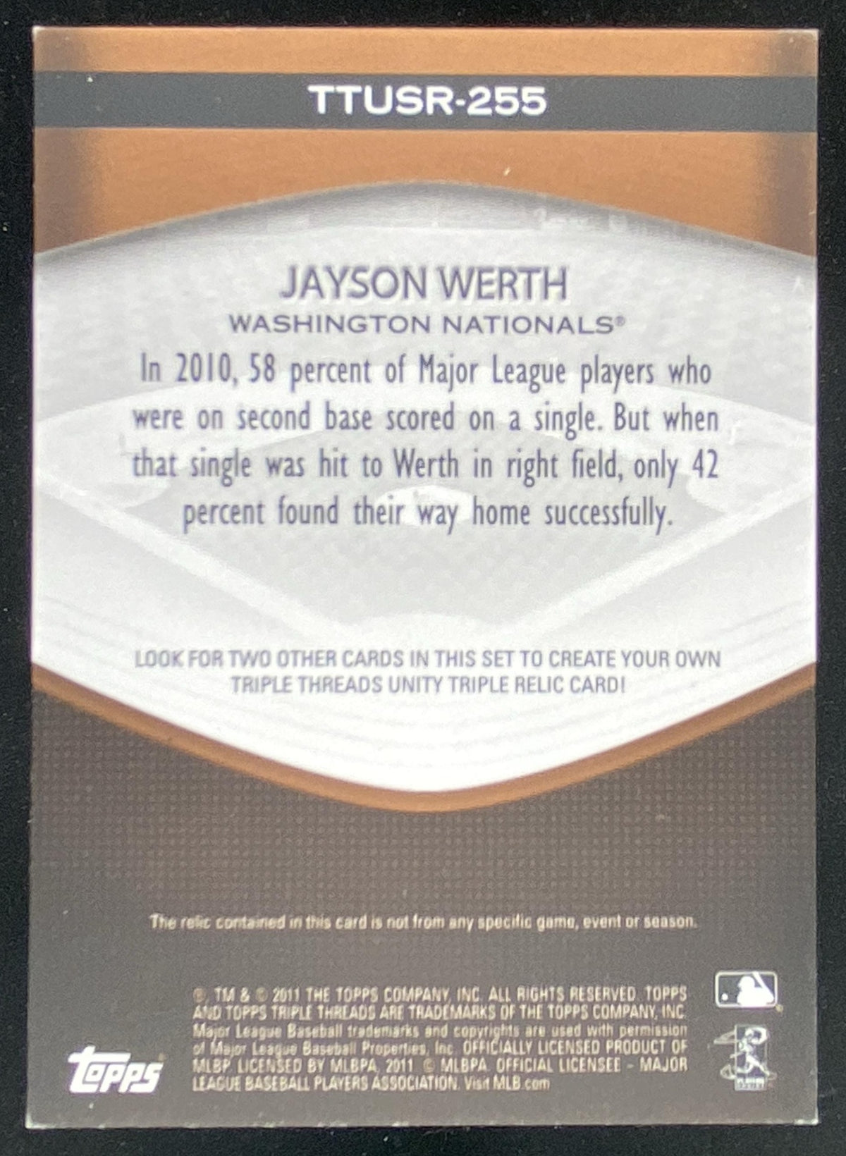2011 Topps Triple Threads Jayson Werth trading card