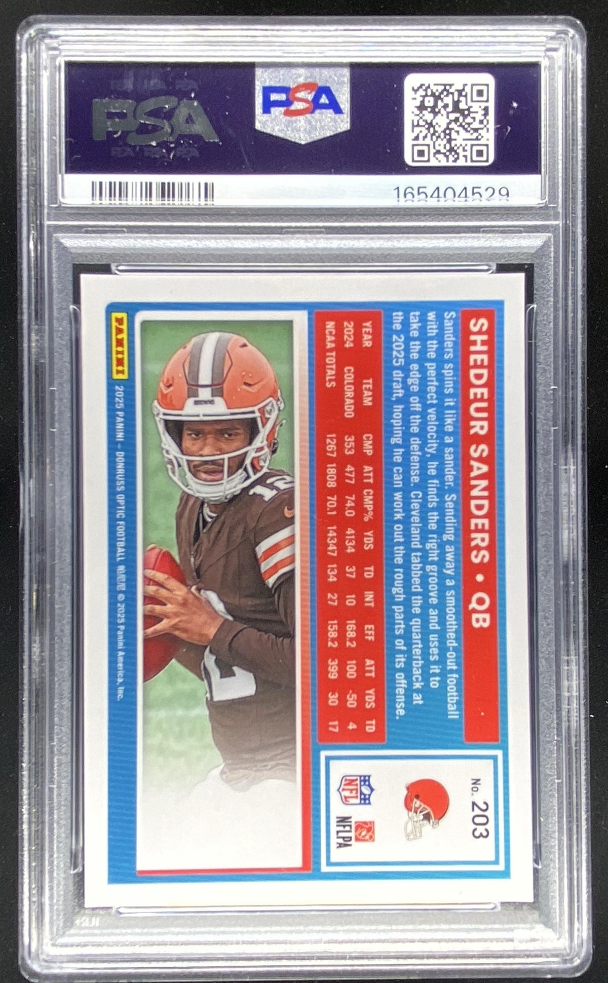 2025 Panini Donruss Optic Shedeur Sanders #203 trading card