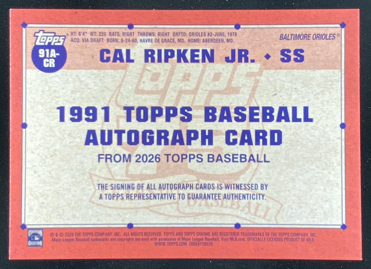2026 Topps Series 2 Cal Ripken Jr. #91A-CR trading card