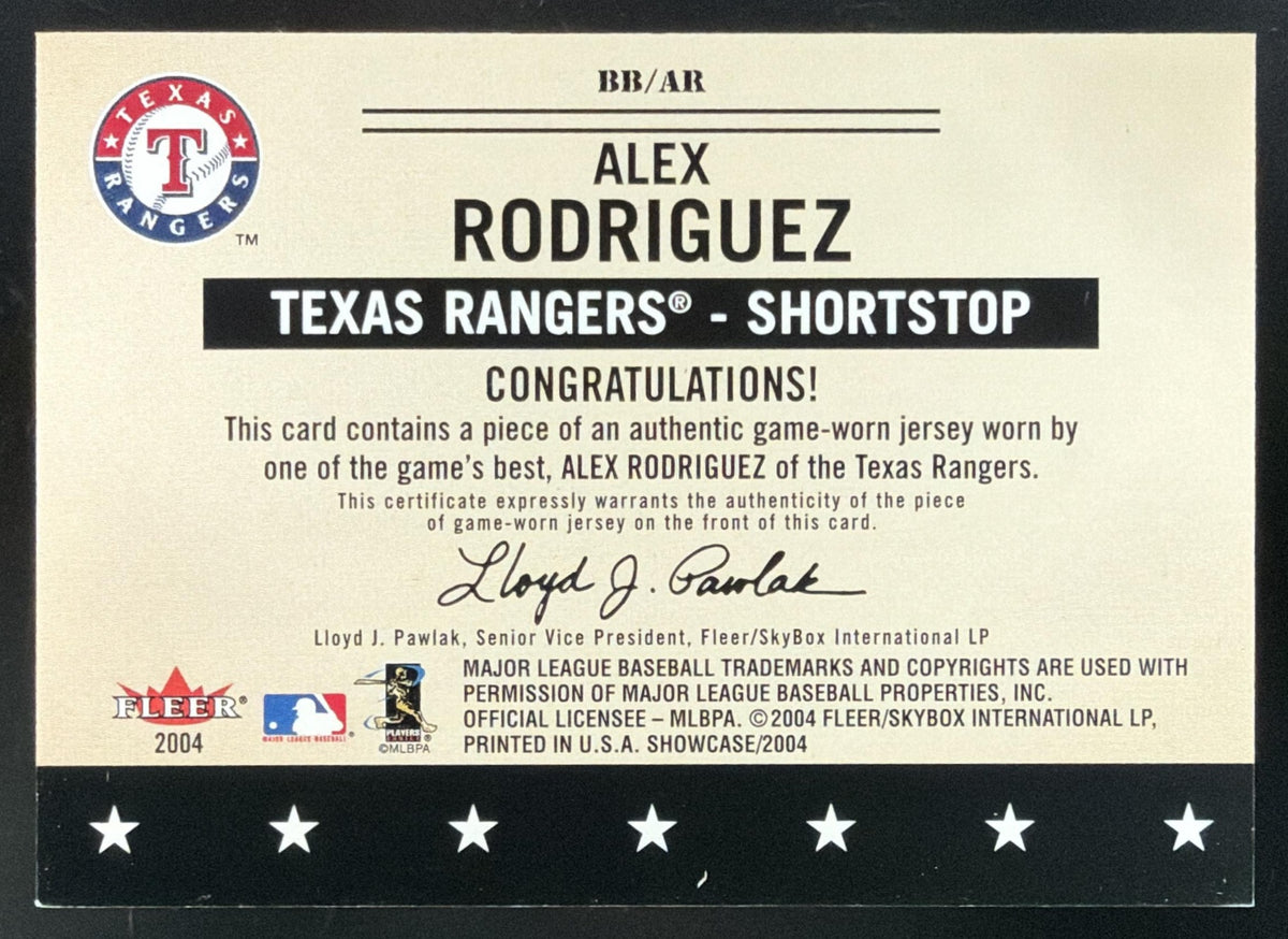 2004 Fleer Showcase Baseball's Best Alex Rodriguez Jersey