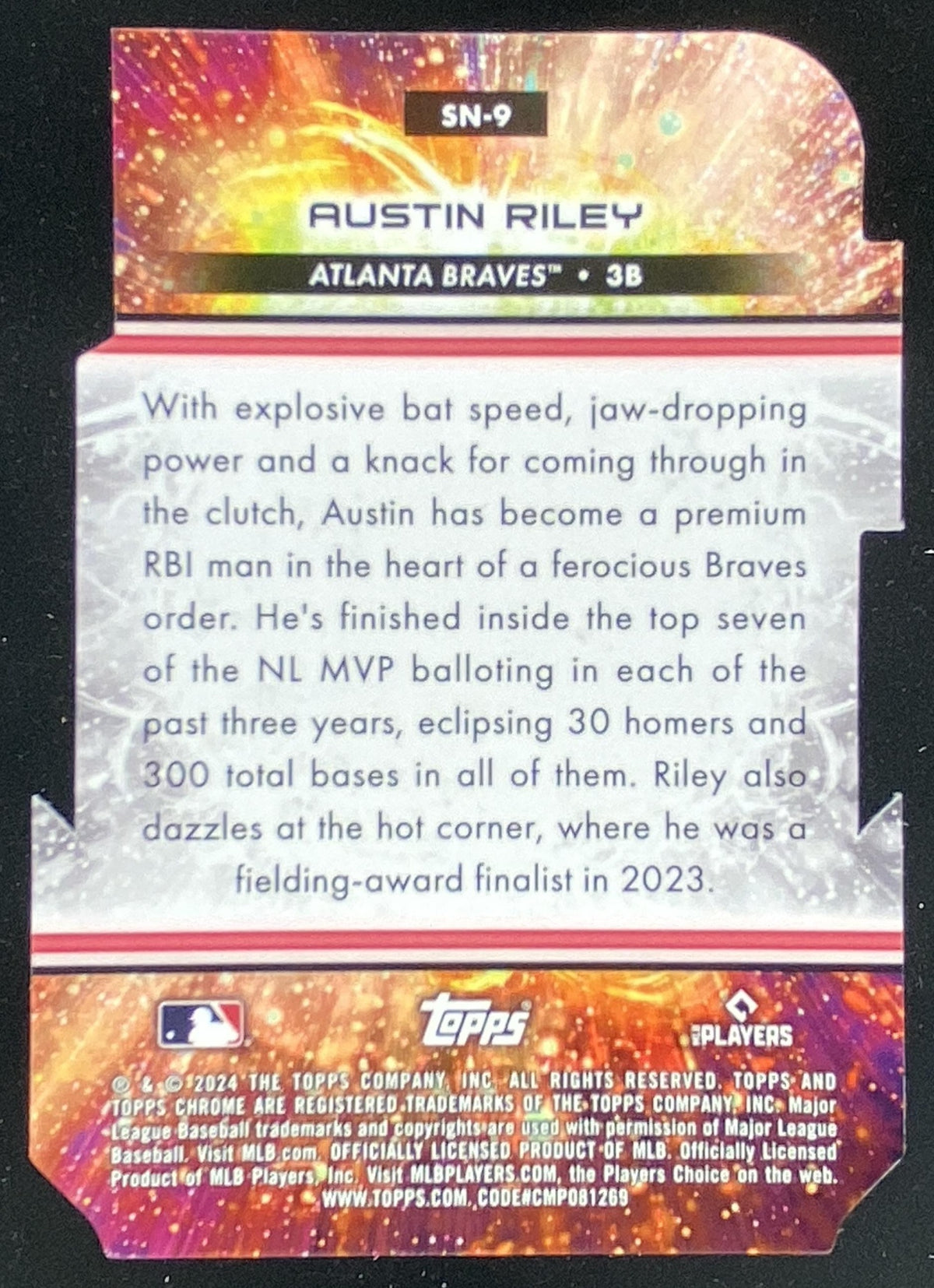 2024 Topps Cosmic Chrome Austin Riley #SN9 trading card