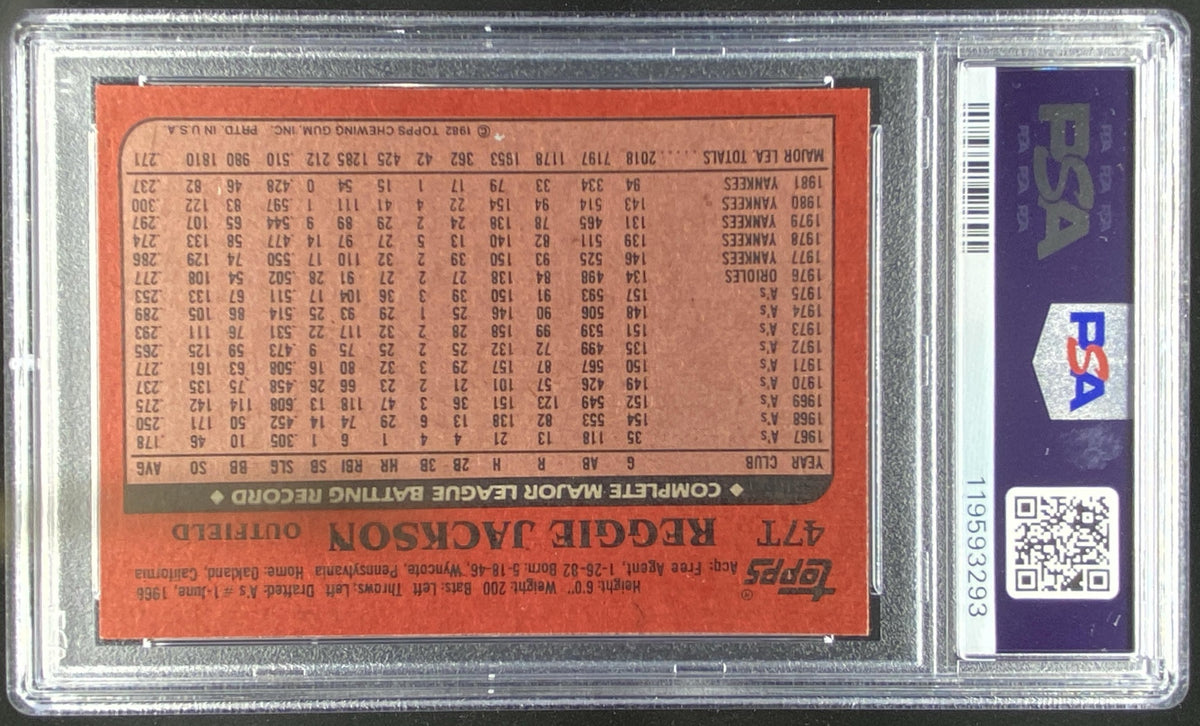 1982 Topps Traded Reggie Jackson graded PSA 9 trading card