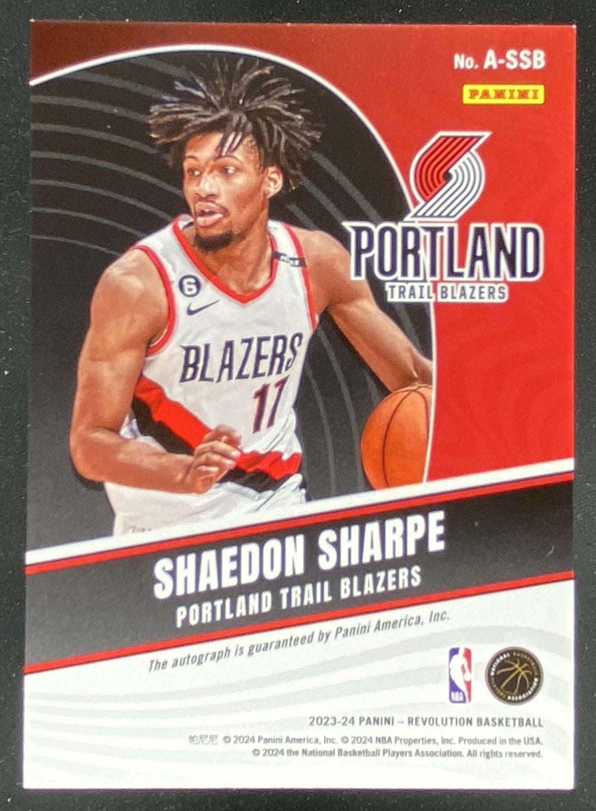 2023 Panini Revolution Shaedon Sharpe #A-SSB trading card