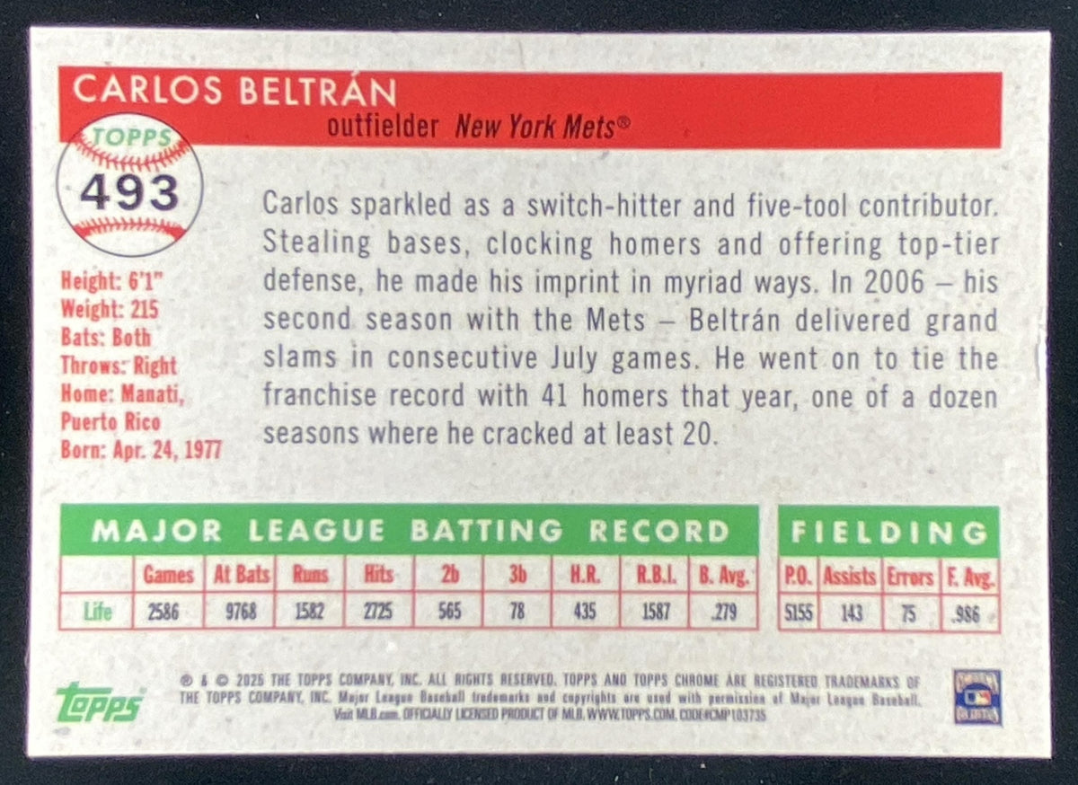 2025 Topps Chrome Platinum Anniversary Carlos Beltran trading card