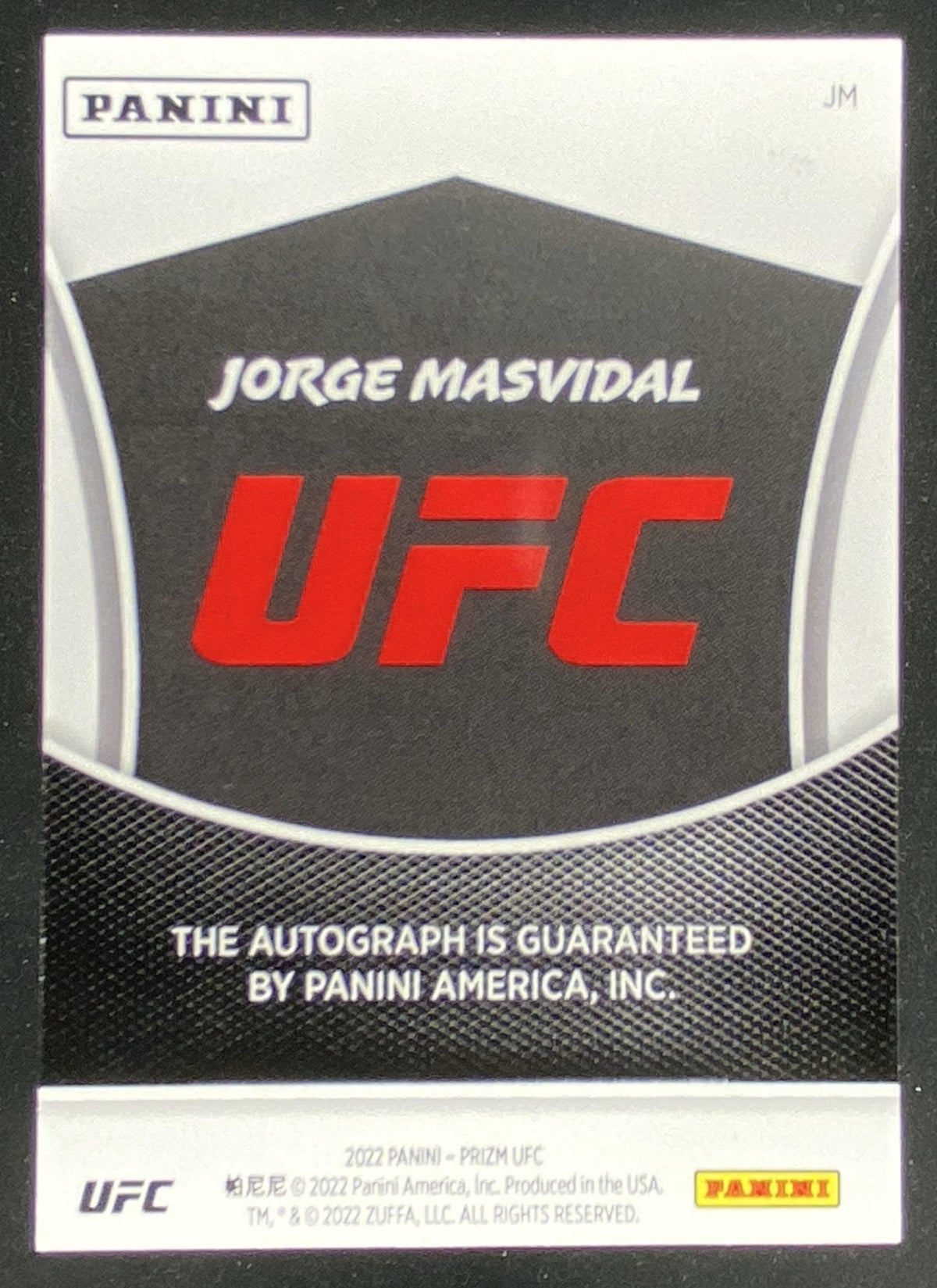 2022 Panini Prizm UFC Jorge Masvidal trading card