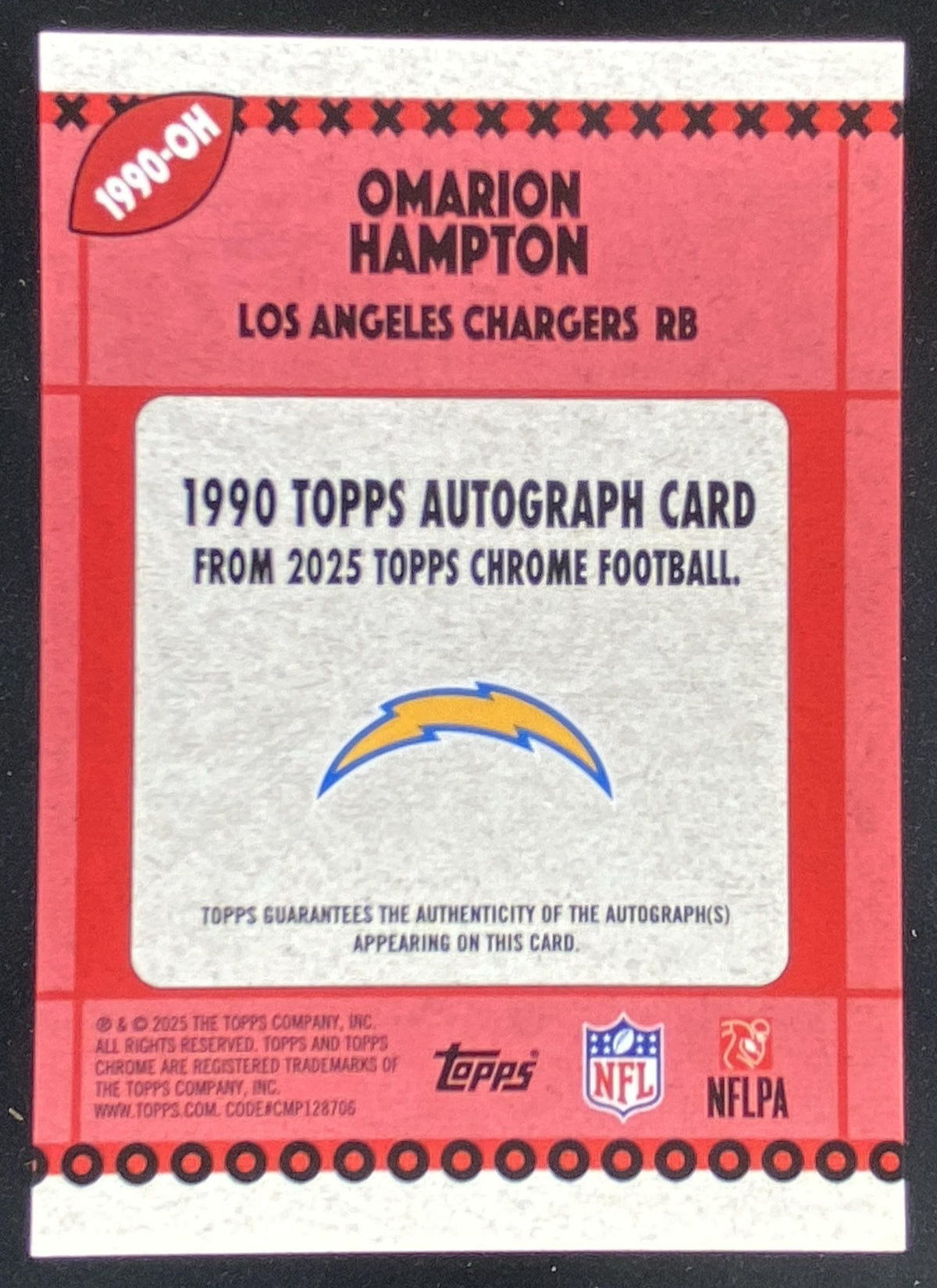 2025 Topps Chrome Omarion Hampton trading card