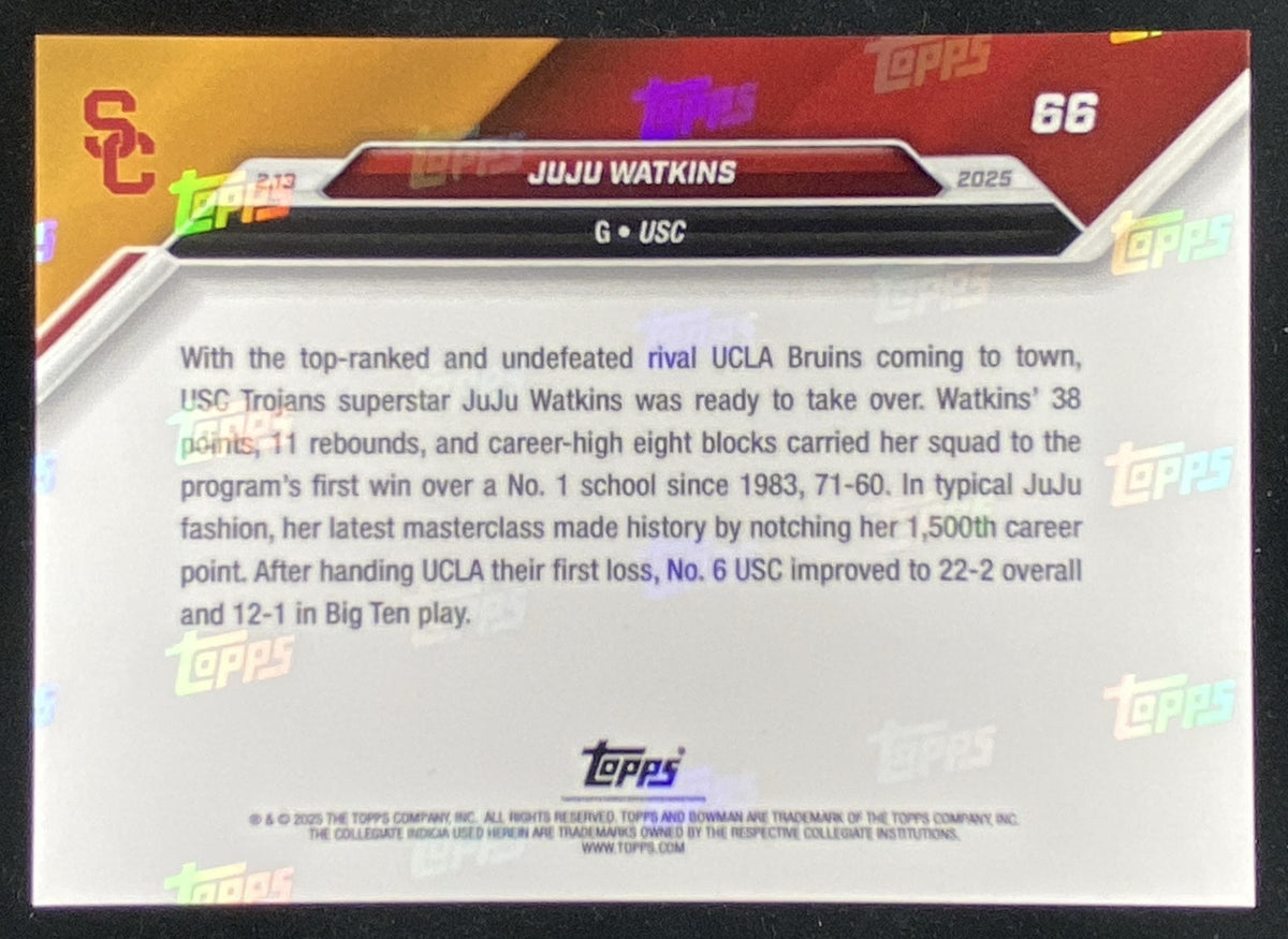 2024 Bowman University Now JuJu Watkins trading card