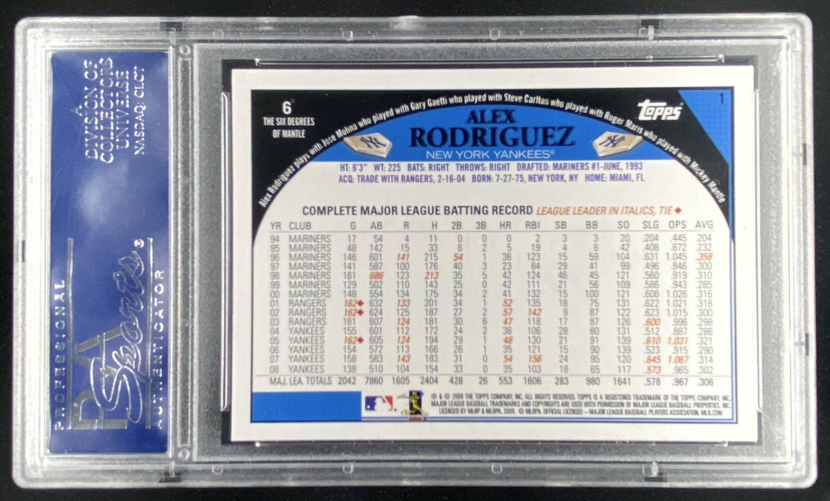 2009 Topps Alex Rodriguez #1 graded PSA 10 trading card