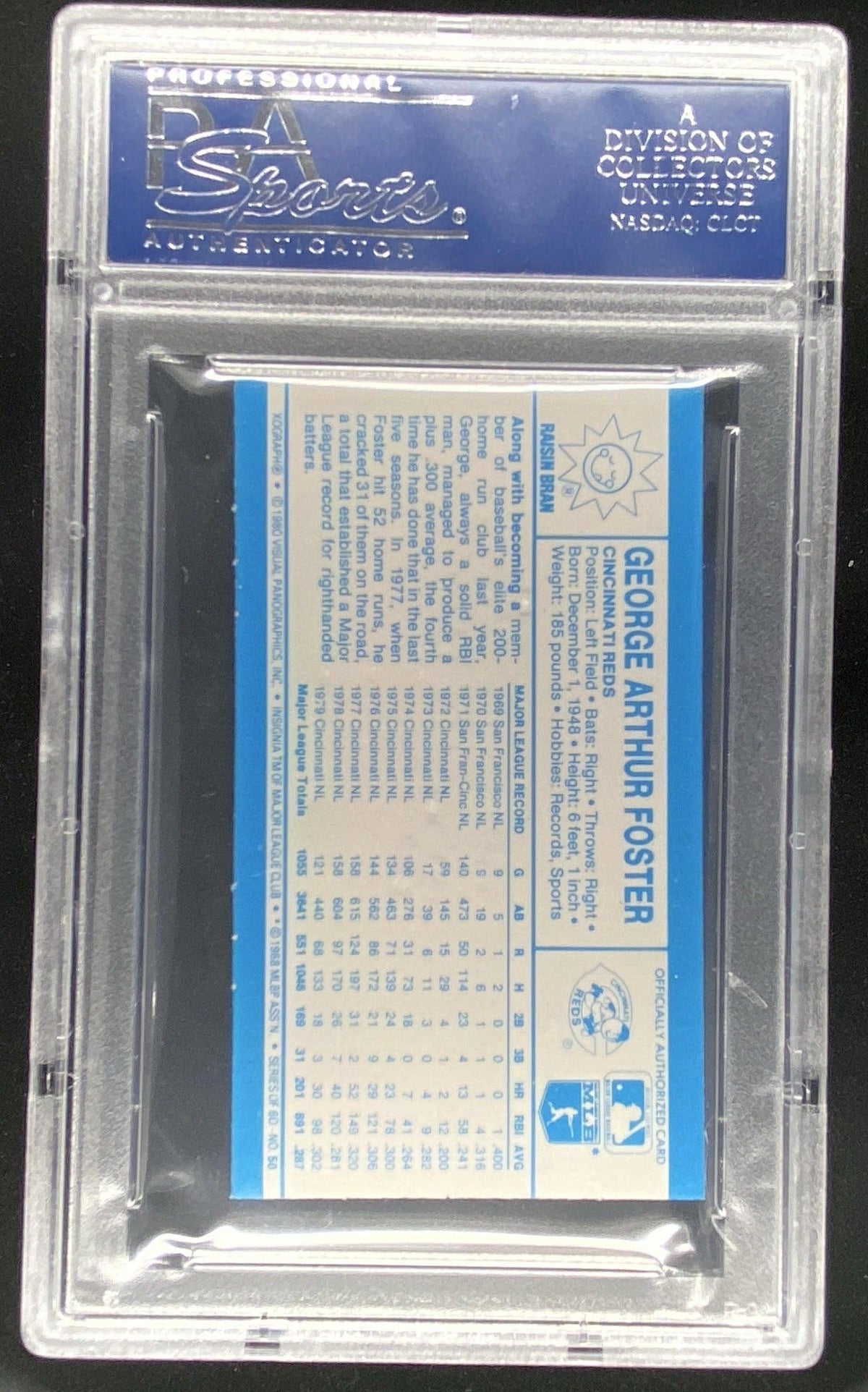 1980 Kellogg's 3-D Super Stars George Foster #50 graded PSA 10 trading card