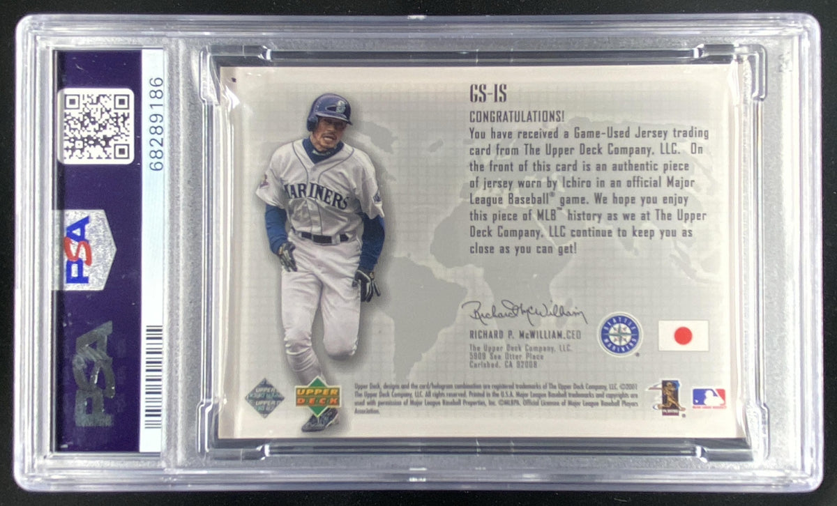 2002 Upper Deck Global Swatch Ichiro Suzuki #GS-IS graded PSA 9 trading card