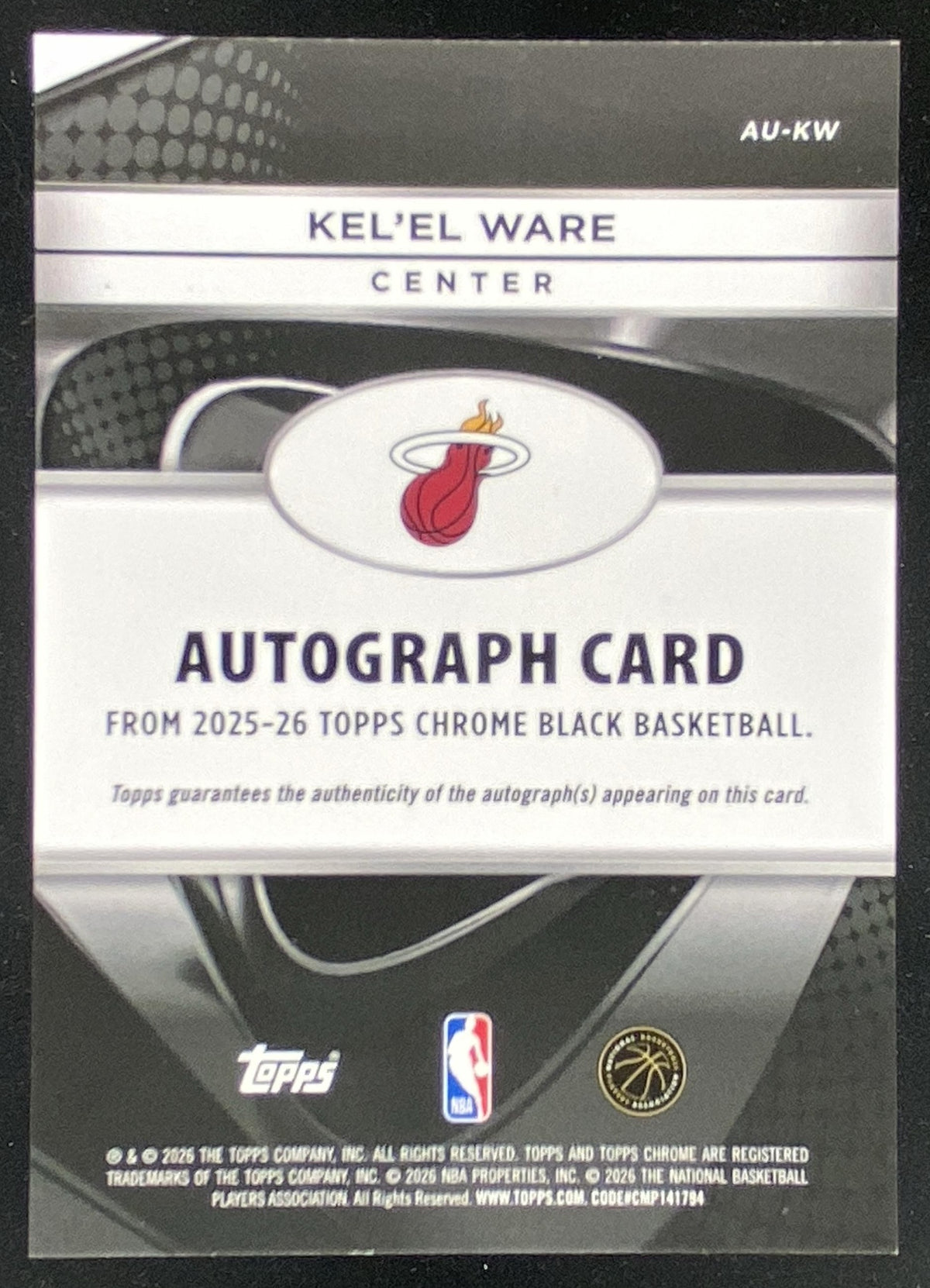2025 Topps Chrome Kel'el Ware trading card