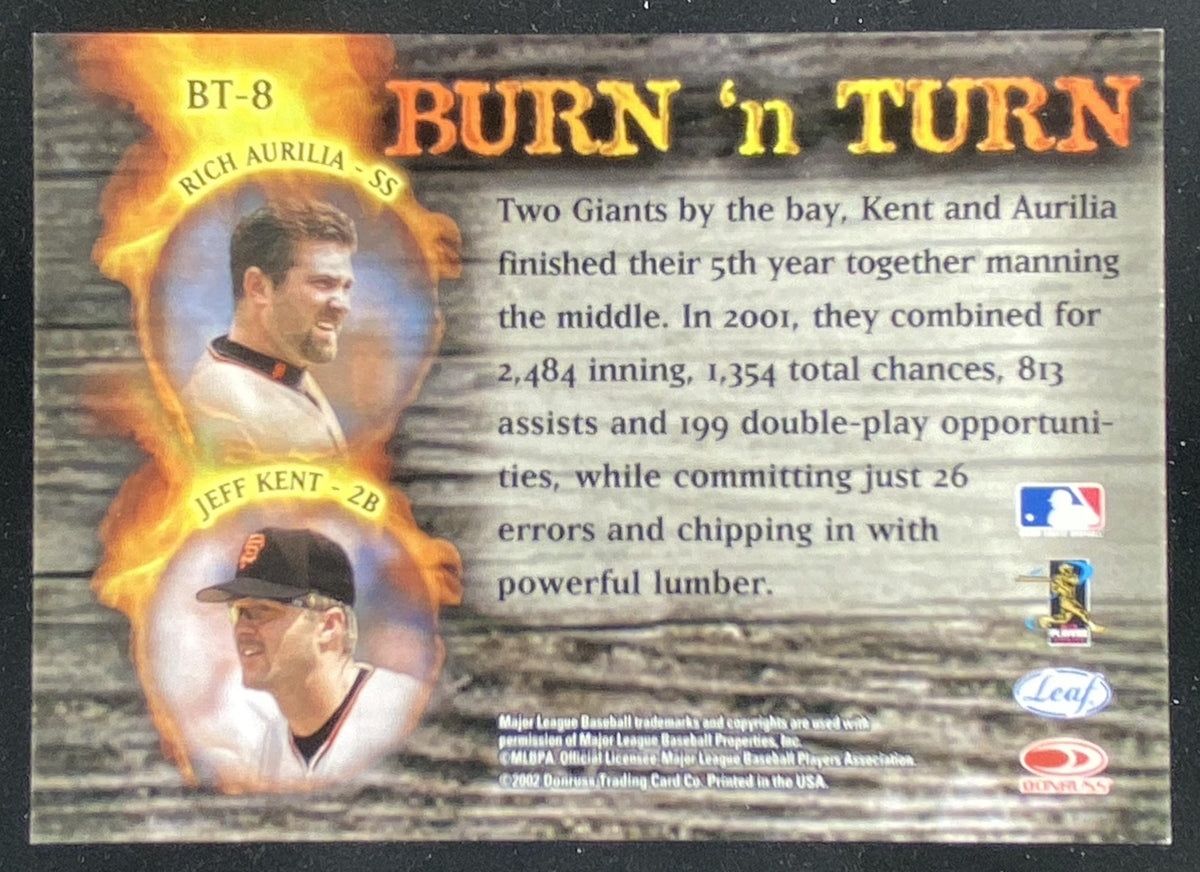 2002 Leaf Jeff Kent / Rich Aurilia #BT-8 trading card
