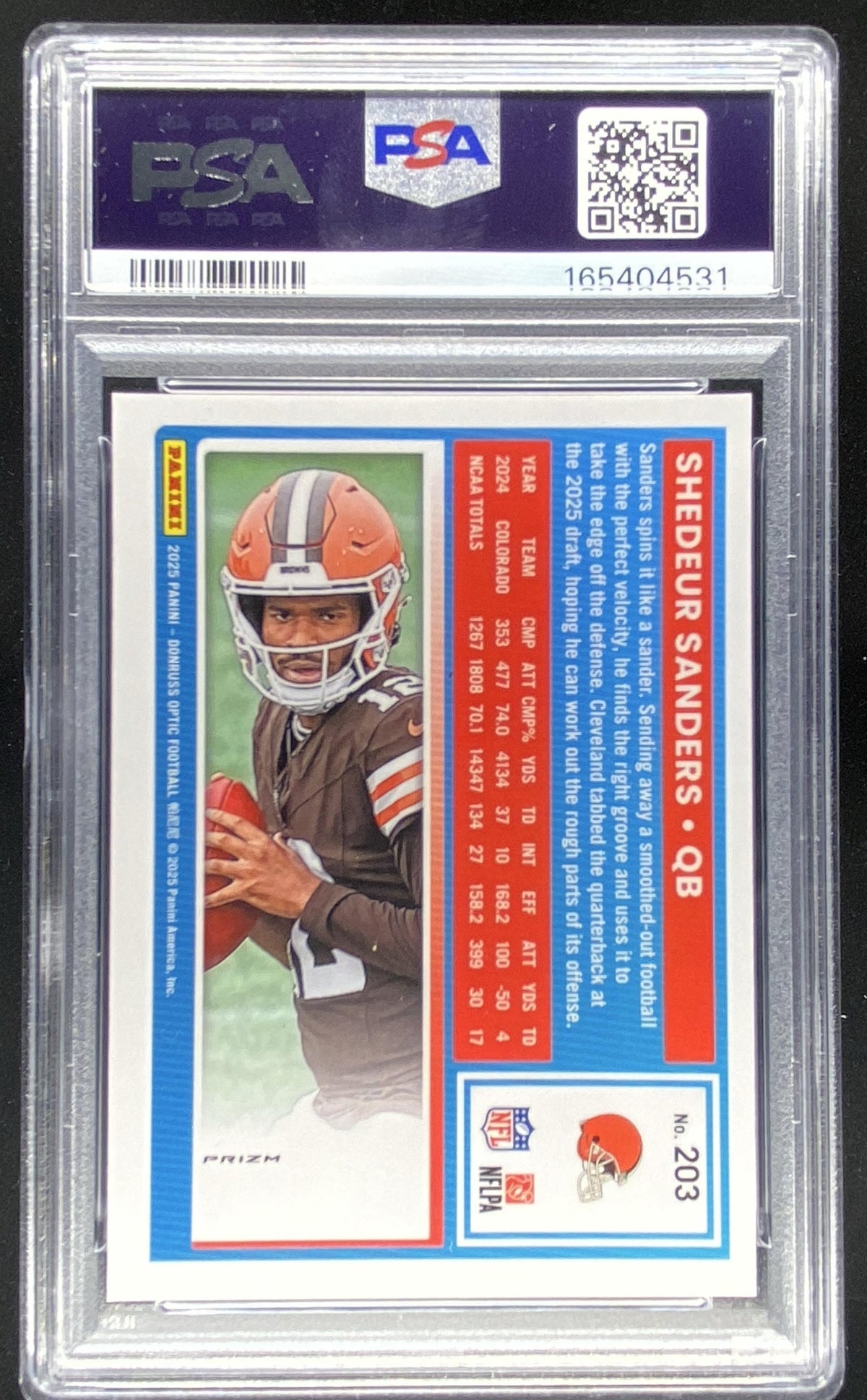 2025 Panini Donruss Optic Shedeur Sanders #203 trading card