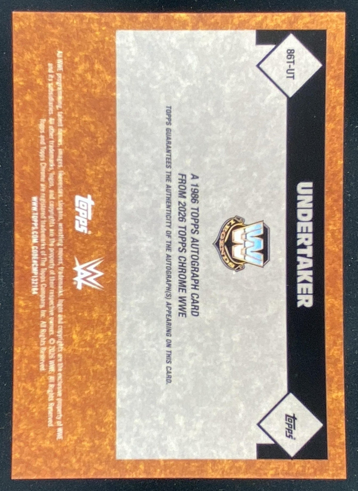 2026 Topps Chrome WWE Undertaker trading card