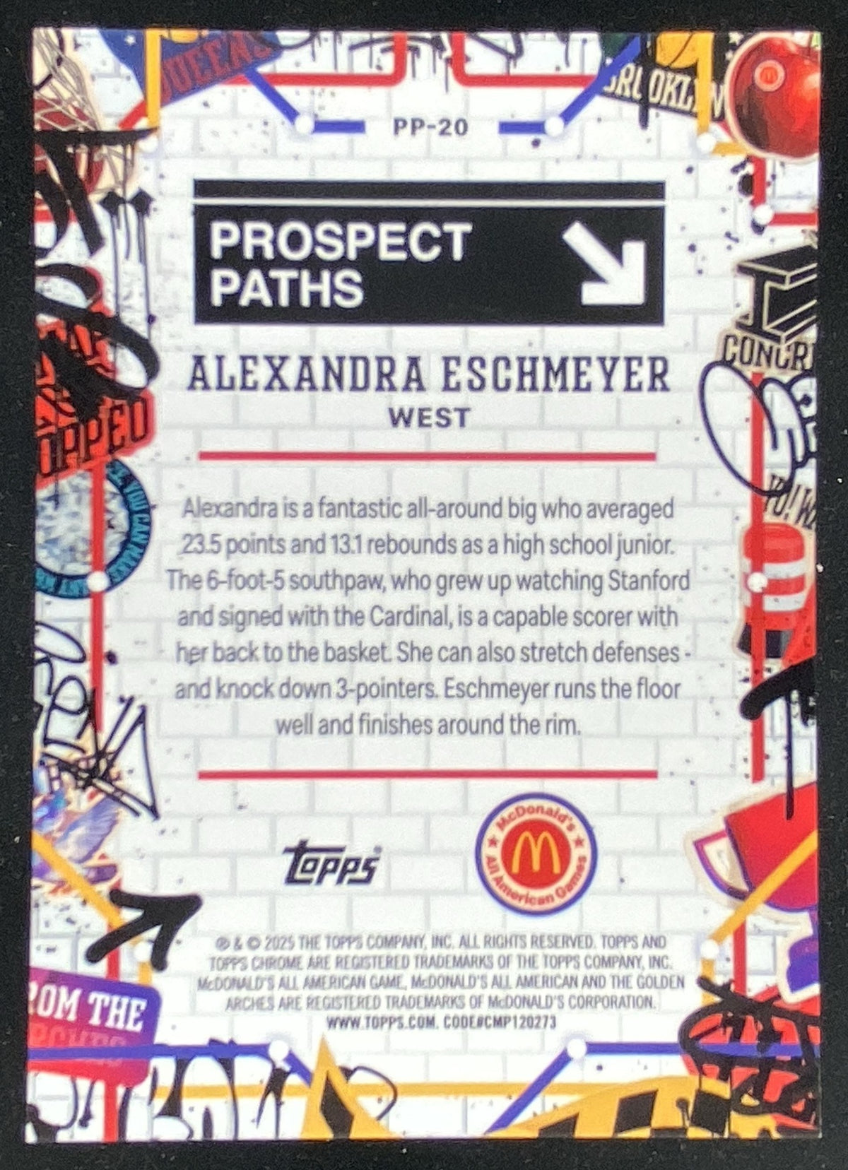 2025 Topps Chrome McDonald's All-American Alexandra Eschmeyer trading card