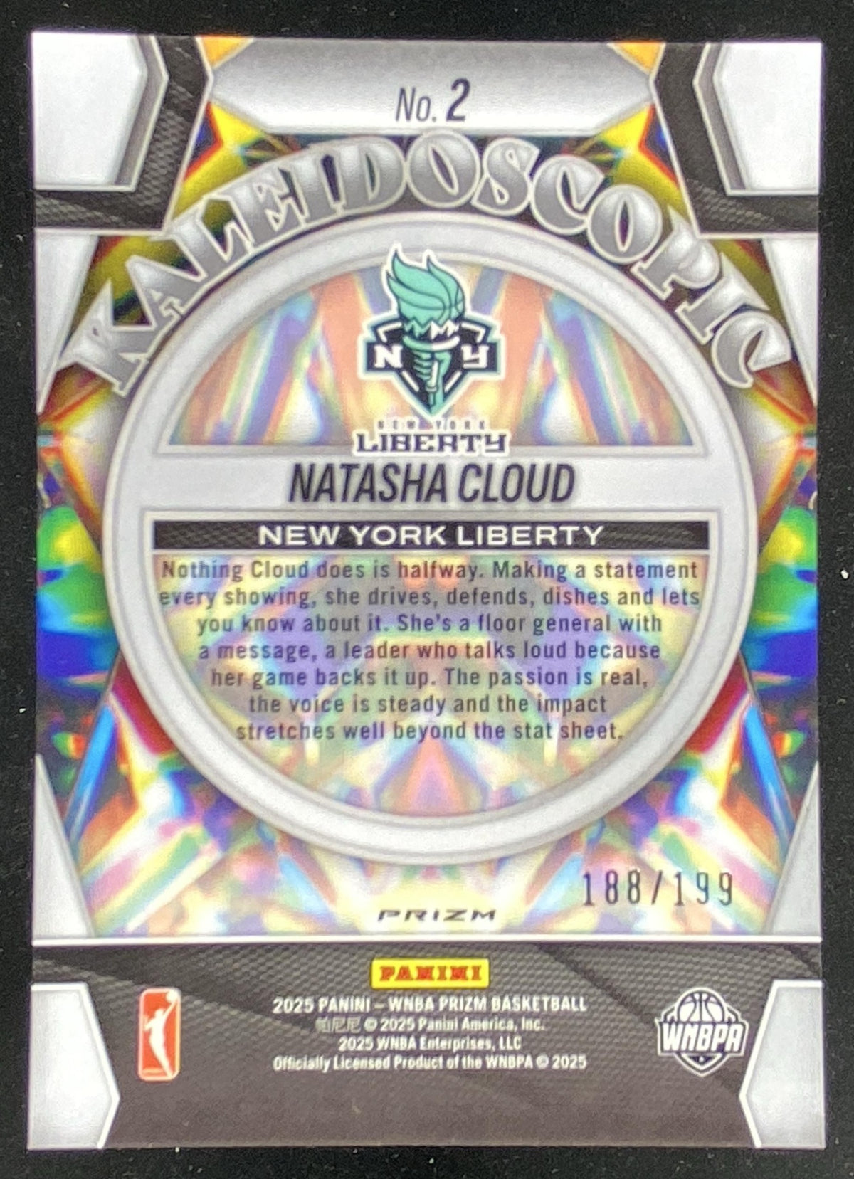 2025 Panini WNBA Prizm Natasha Cloud #2 trading card