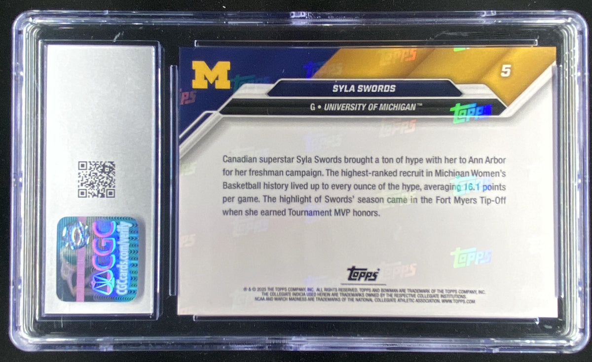 2024 Bowman University Now Syla Swords #5 graded CGC 10 trading card