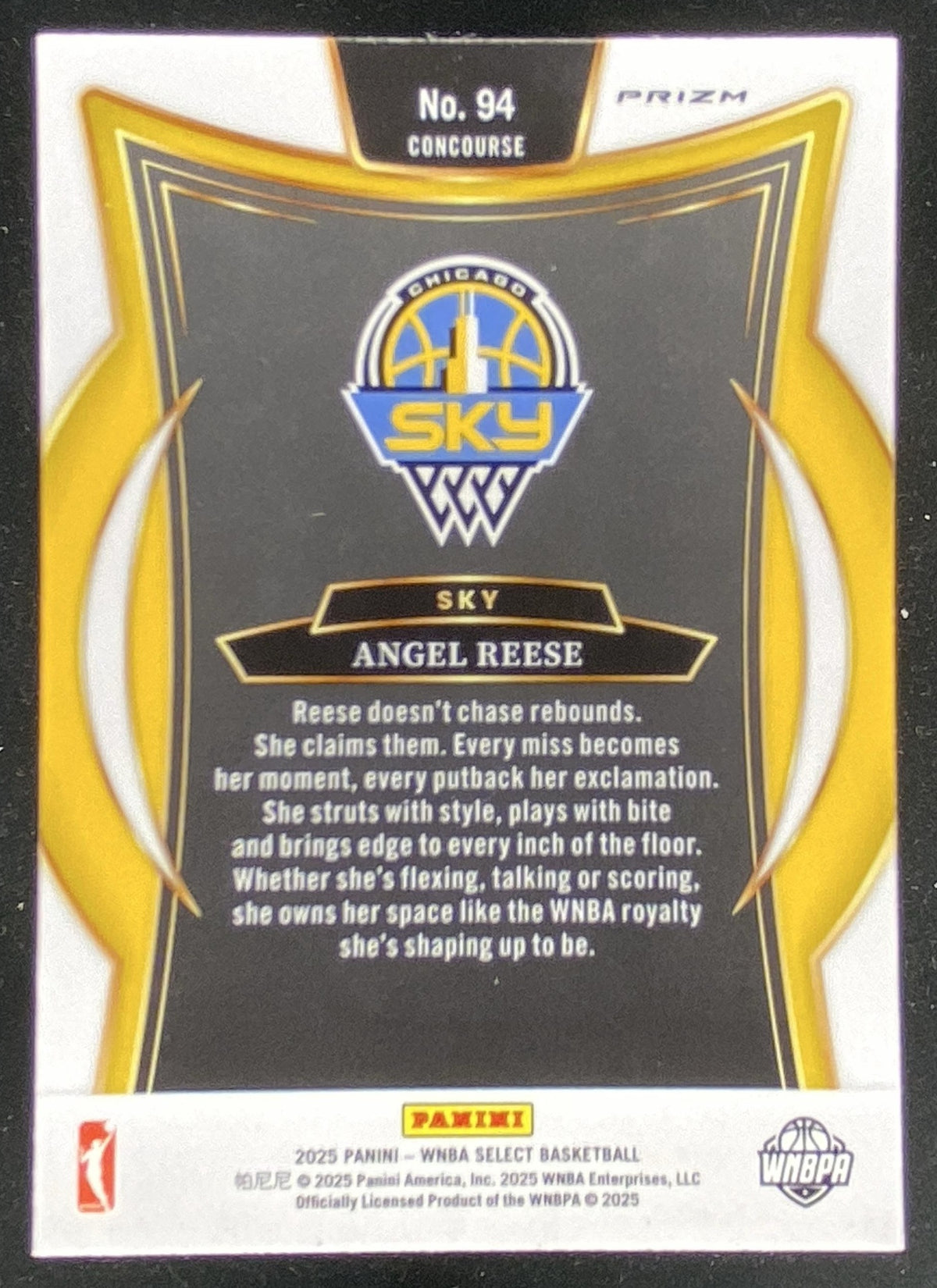 2025 Panini WNBA Select Angel Reese #94 trading card