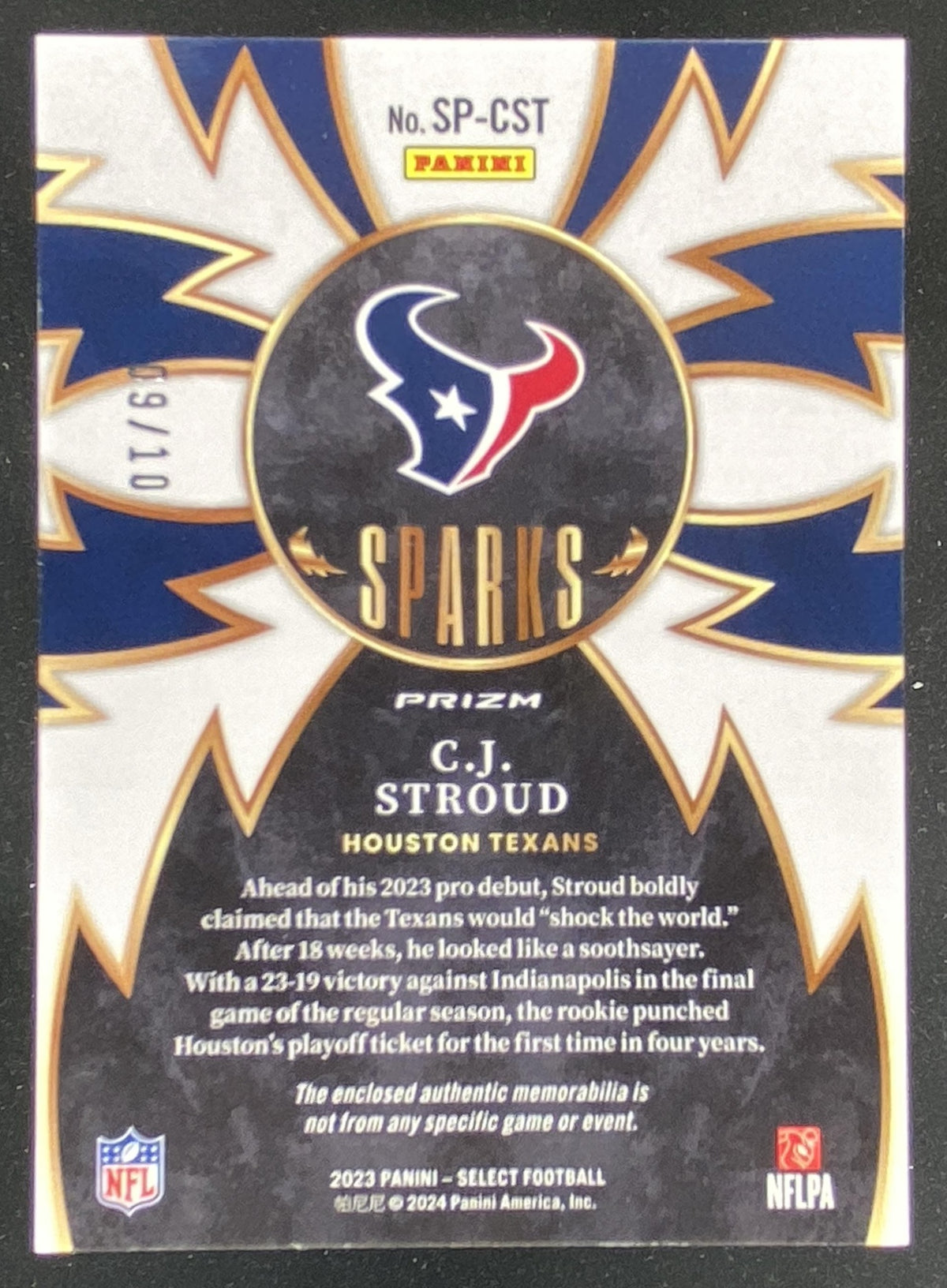 2023 Panini Select C.J. Stroud #SP-CST trading card