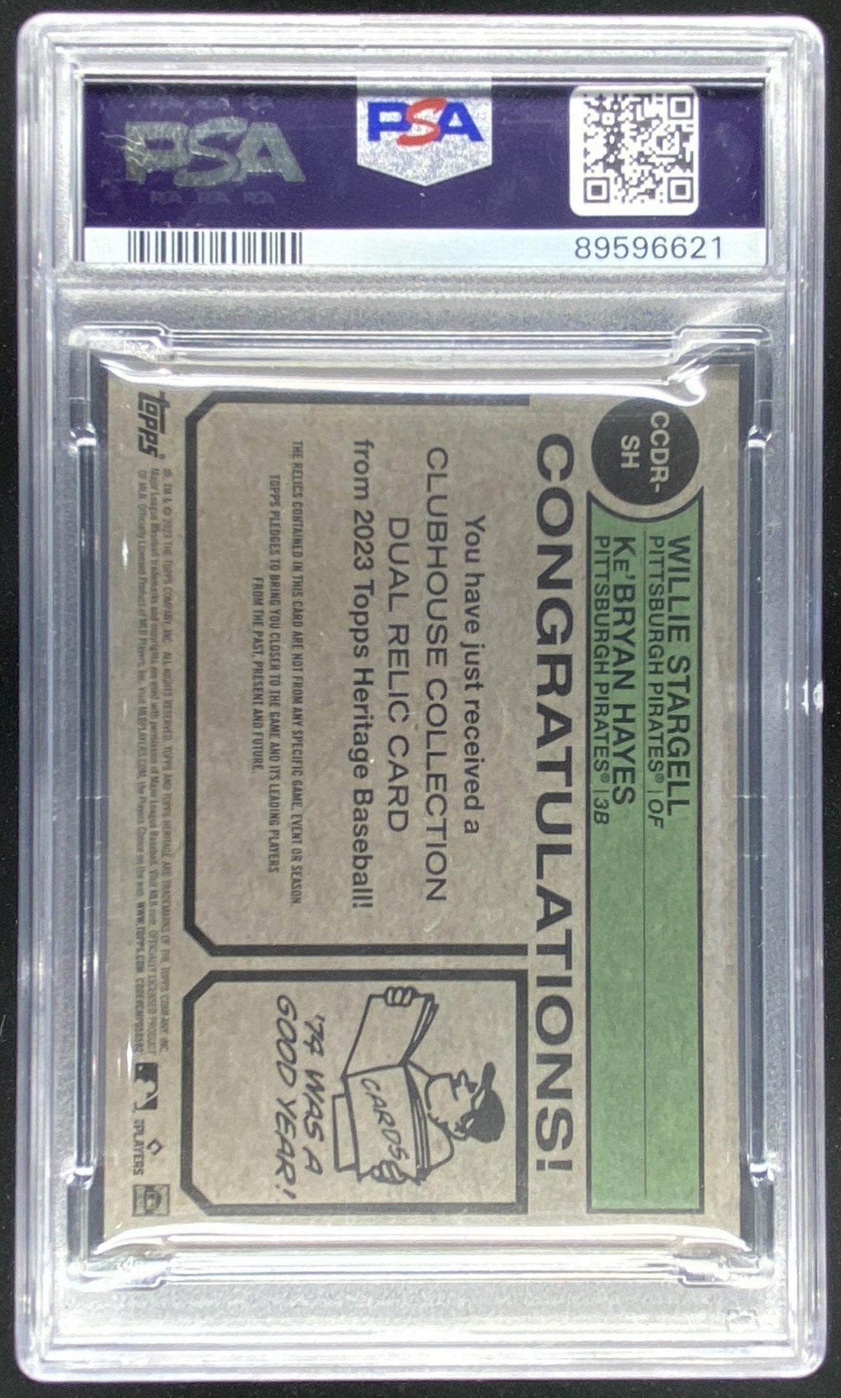 2023 Topps Heritage Ke'Bryan Hayes / Willie Stargell #CCDR-SH graded PSA 10 trading card