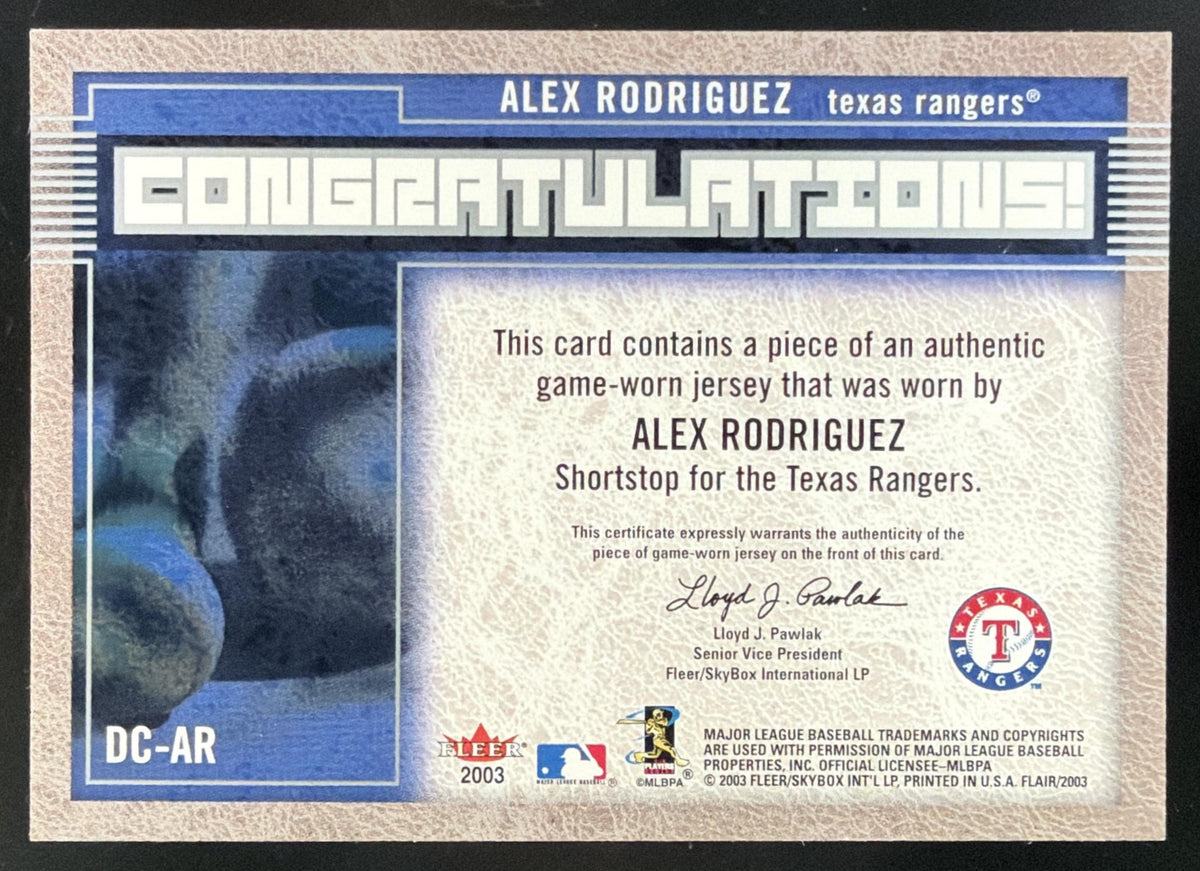 2003 Flair Diamond Cuts Alex Rodriguez Jersey