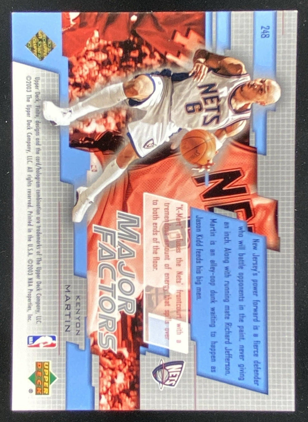 2003 Upper Deck Finite Kenyon Martin trading card