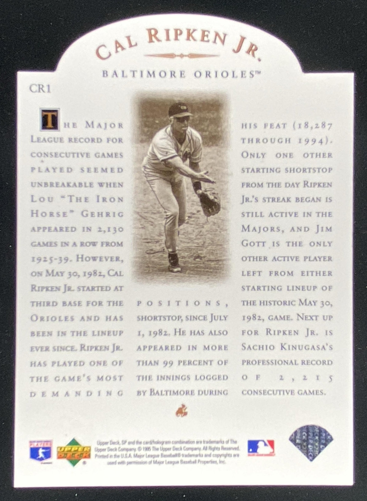 1995 SP Championship Series Cal Ripken Jr. #CR1 trading card