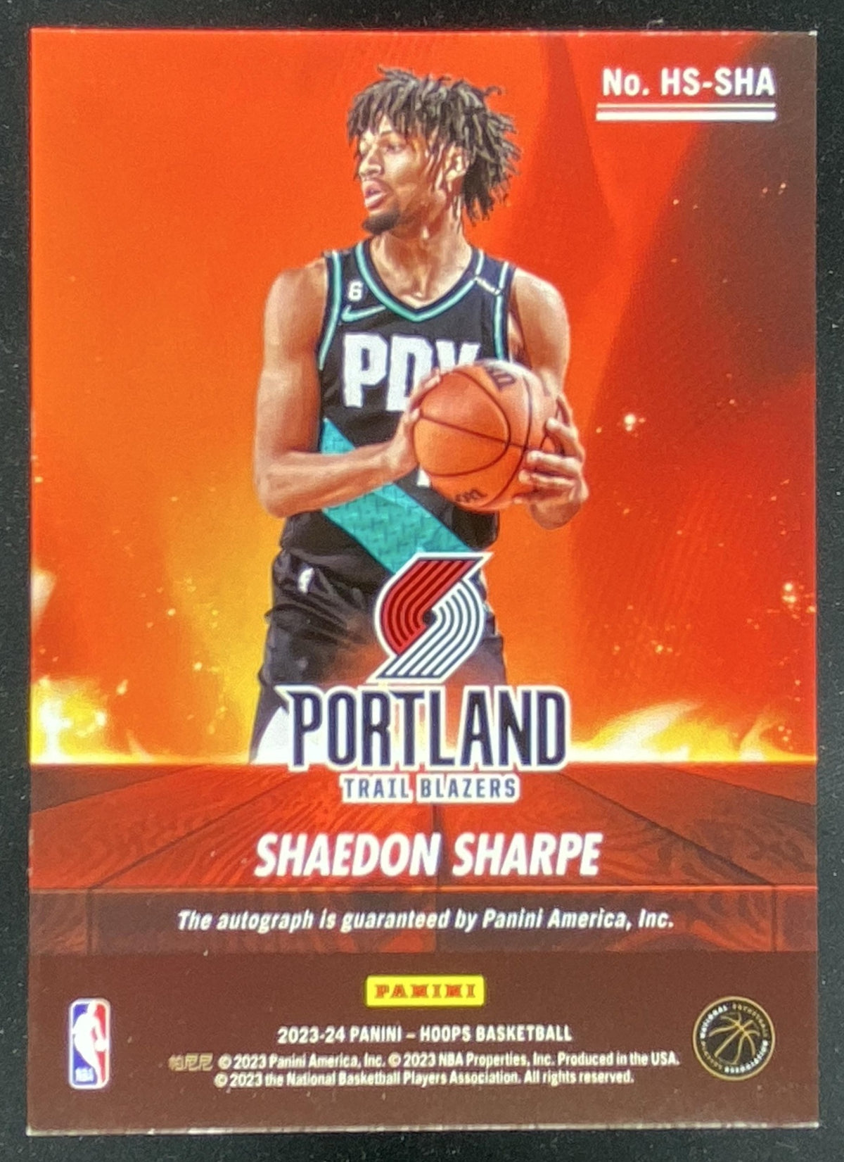 2023 Panini Hoops Shaedon Sharpe #HS-SHA trading card
