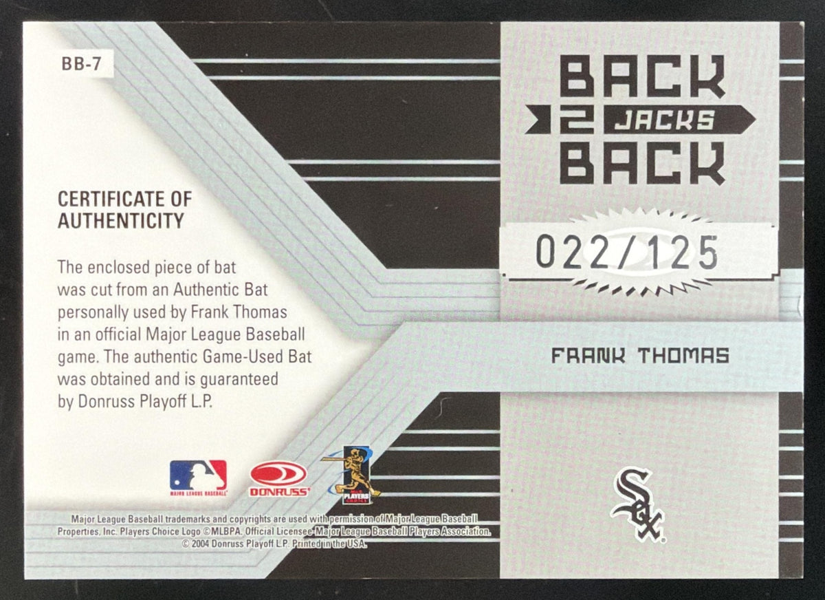 2004 Donruss Elite Back 2 Back Jacks Frank Thomas Bat /125